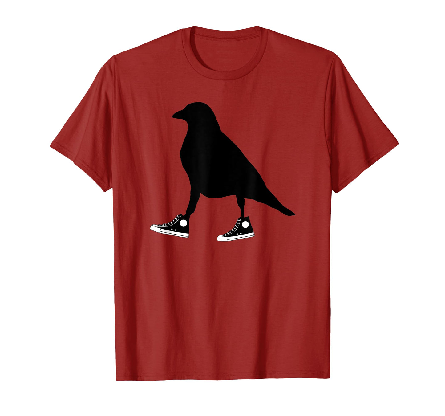 Funny Crow In Tennis Shoes Ornithology Novelty Bird Design T-Shirt