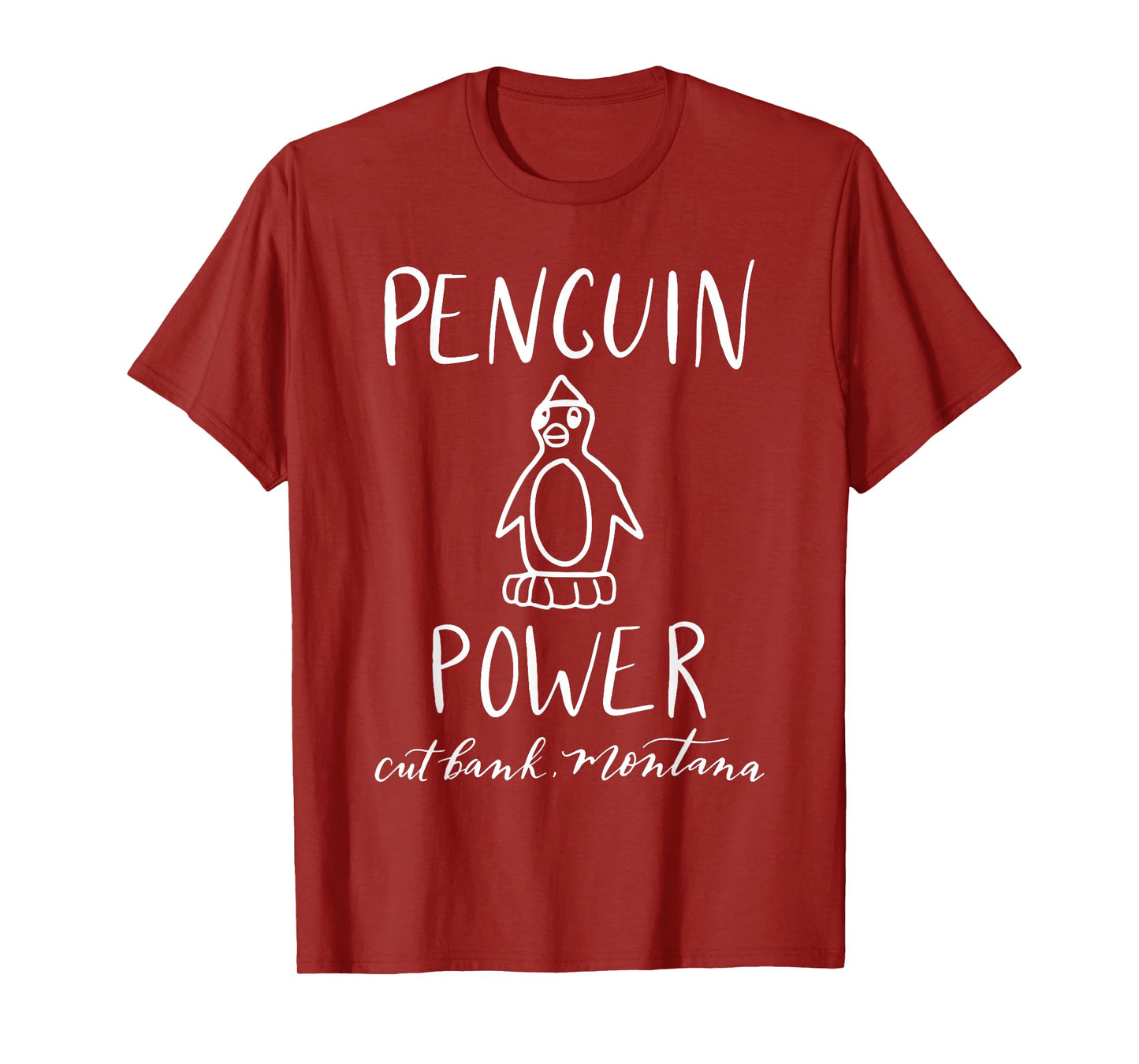 Penguin Power Cut Bank Montana T-Shirt Women's Men's Youth