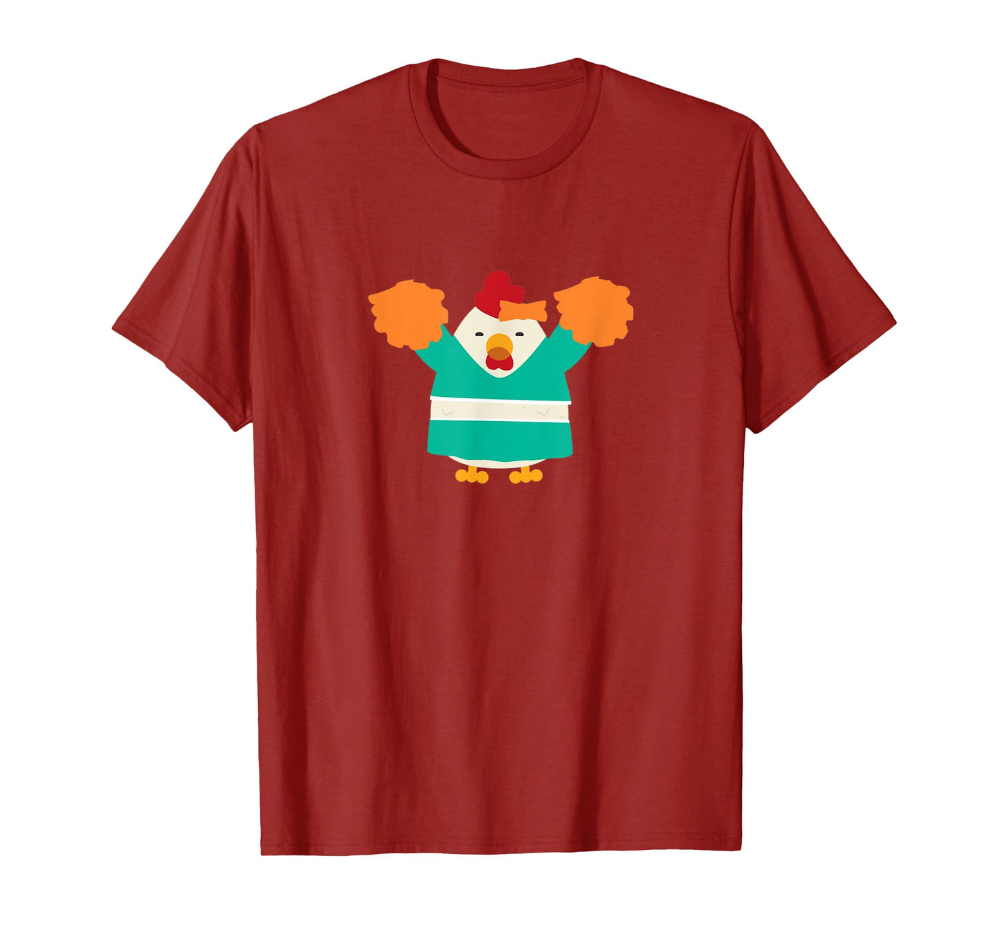 Cheerleading Chicken Funny Cheerleader Pom Poms T-Shirt