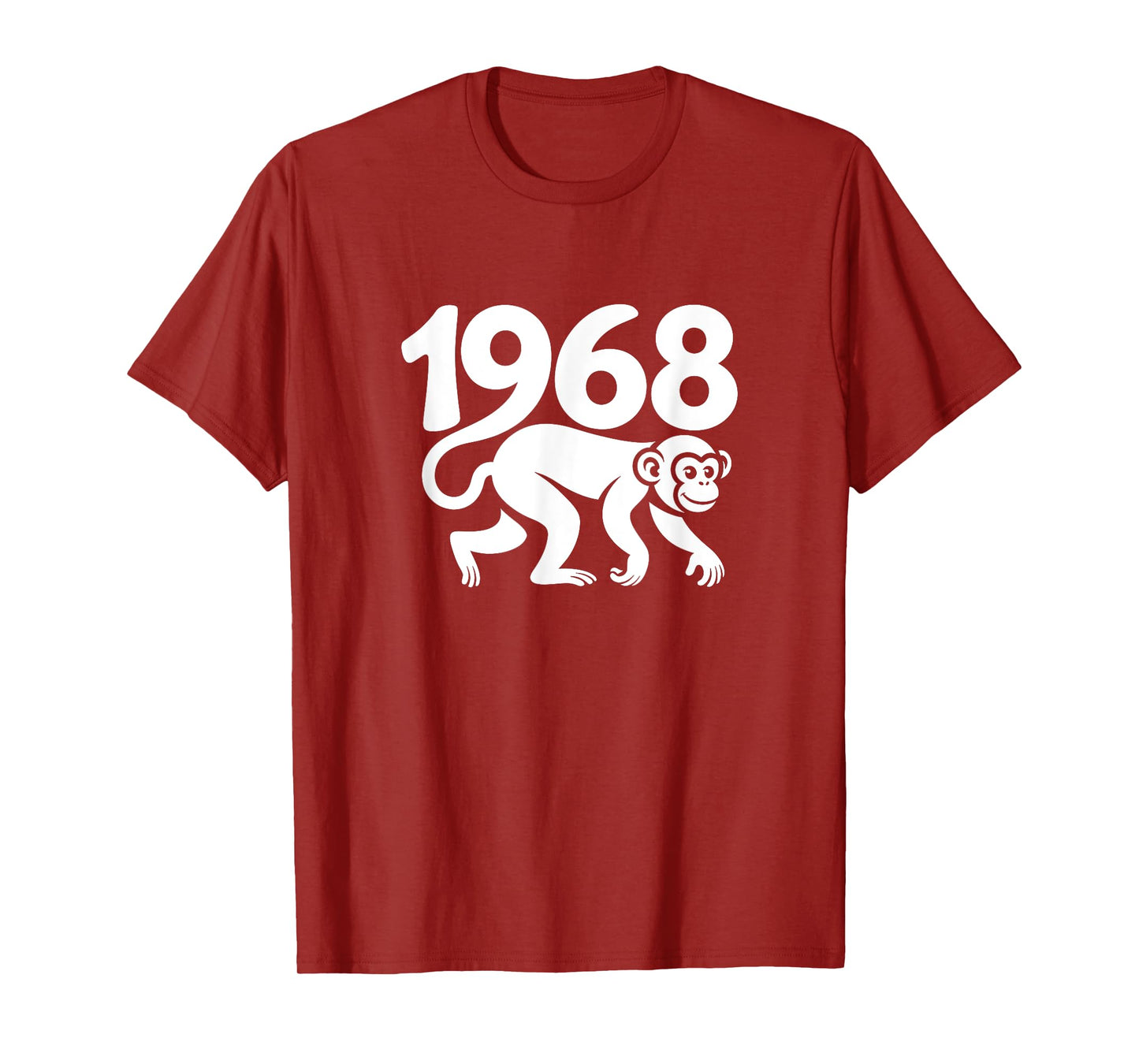 1968 Monkey - Chinese Zodiac Year Personalized Word Art T-Shirt