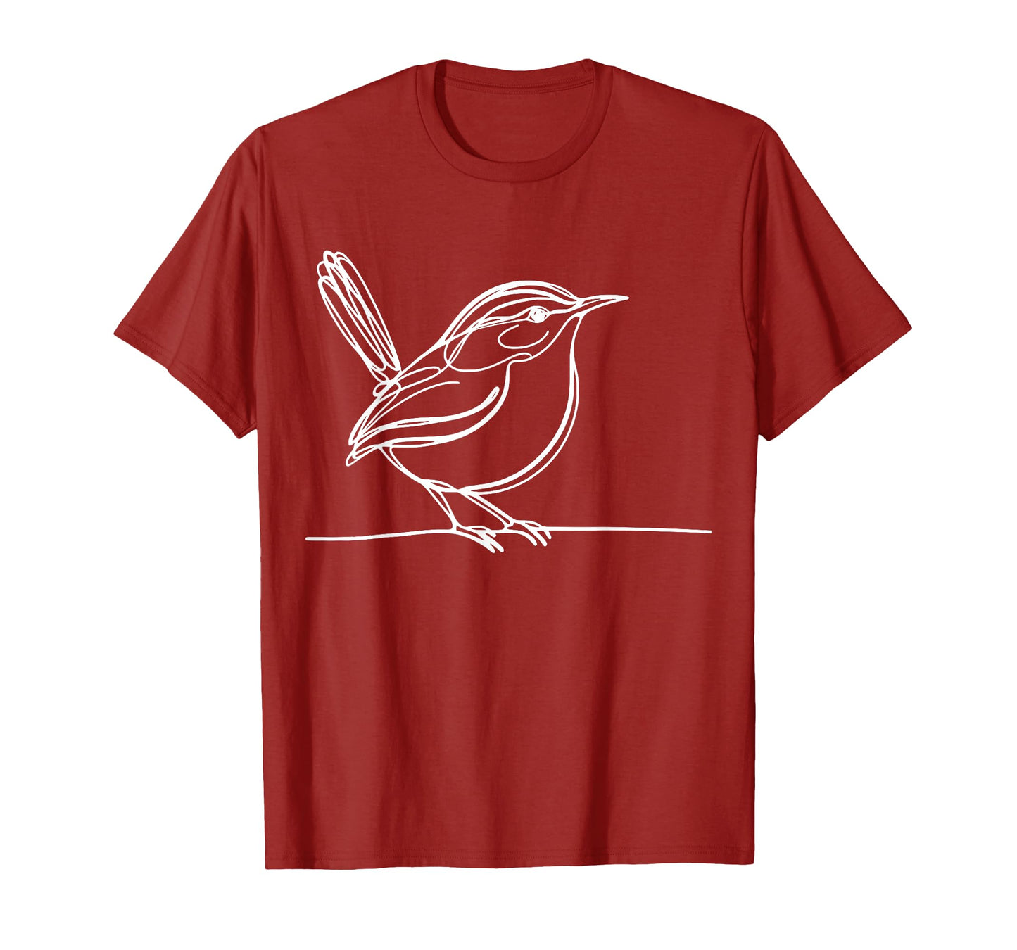 Line Art Bird & Ornithologist Carolina Wren T-Shirt
