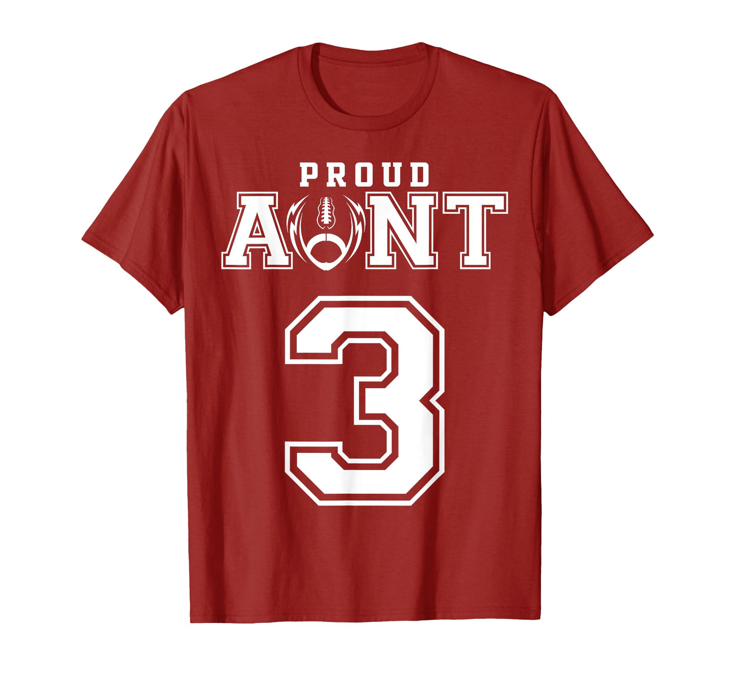 Custom Proud Football Aunt Number 3 Personalized For Women T-Shirt