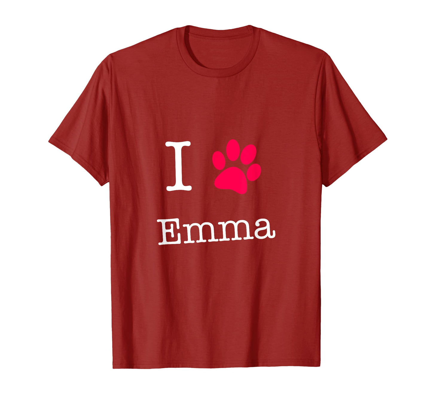 I Love Emma Dog Name T-Shirt Gift Shirt for Dog Lovers T-Shirt