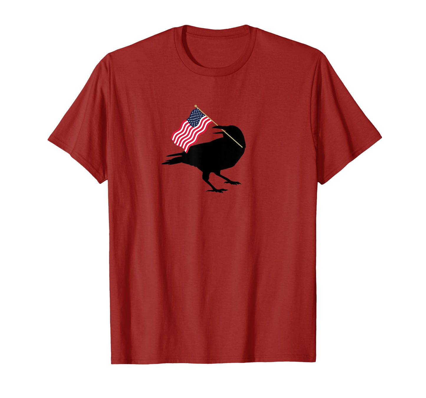 Patriotic Blackbird Crow with American Flag for Bird Lovers T-Shirt