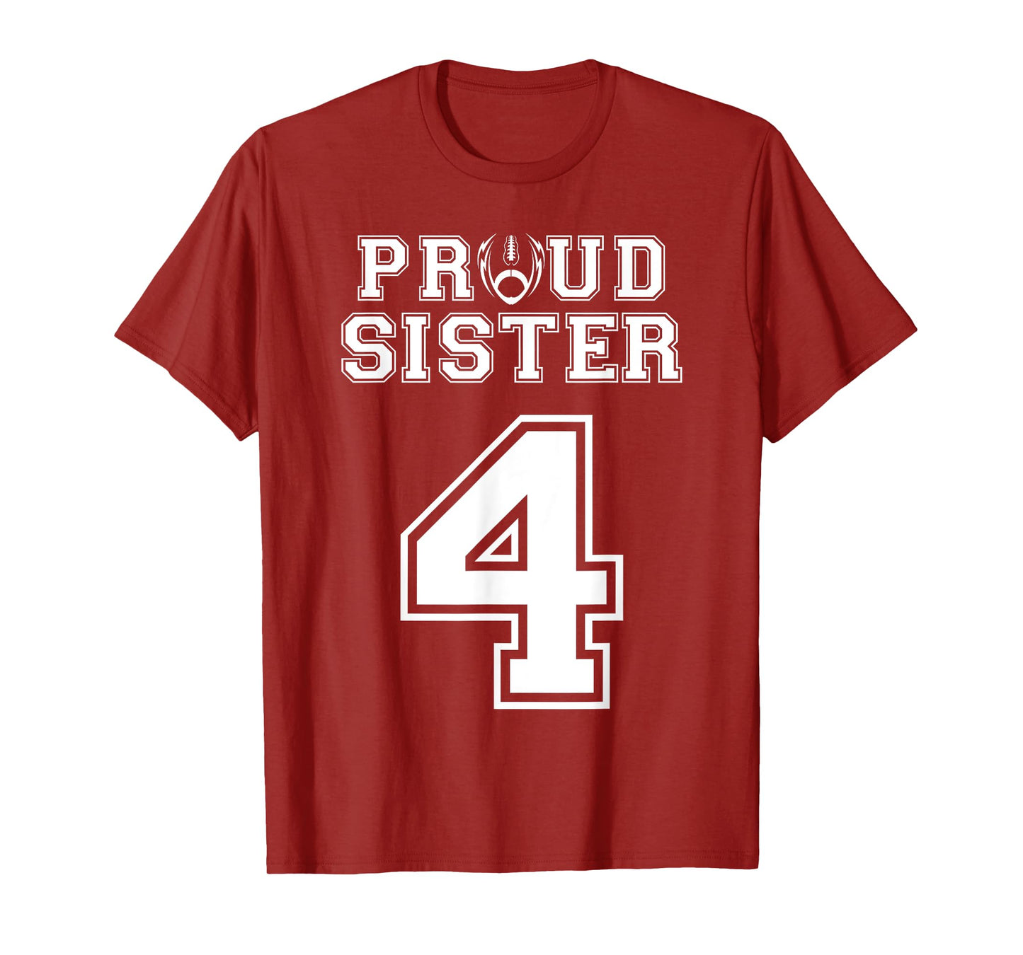 Custom Proud Football Sister Number 4 Personalized Women T-Shirt