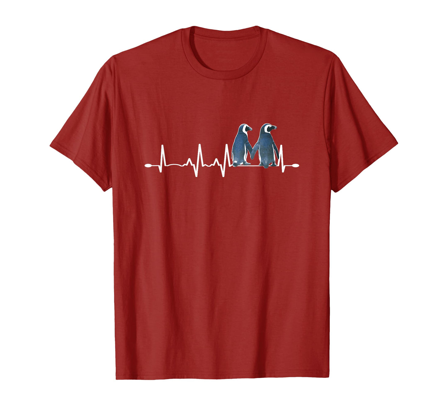 Penguin Heartbeat Love Rhythm EKG Animal Lovers Design T-Shirt