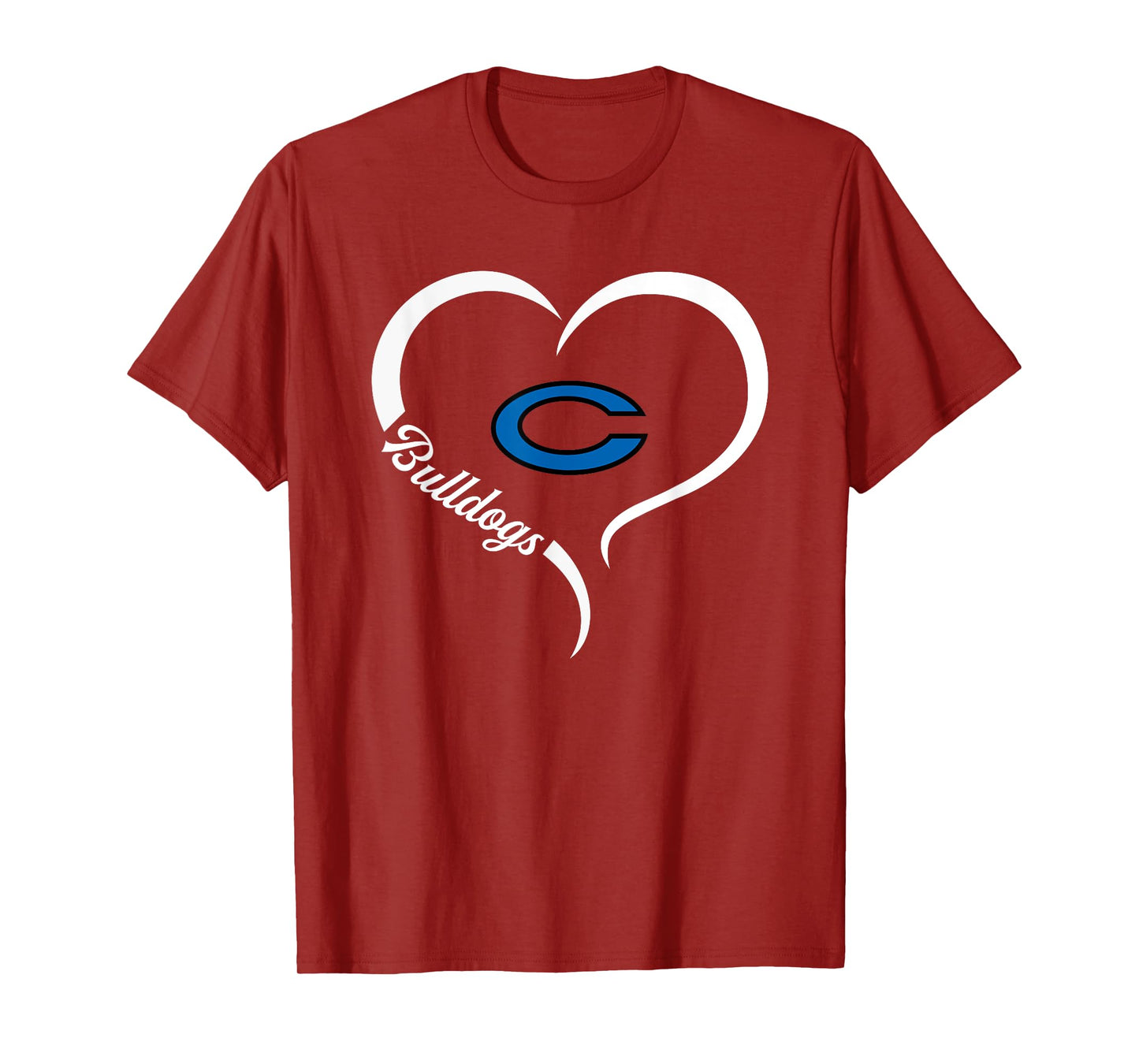 Crockett Bulldogs Logo Half Heart Slogan HS T-Shirt