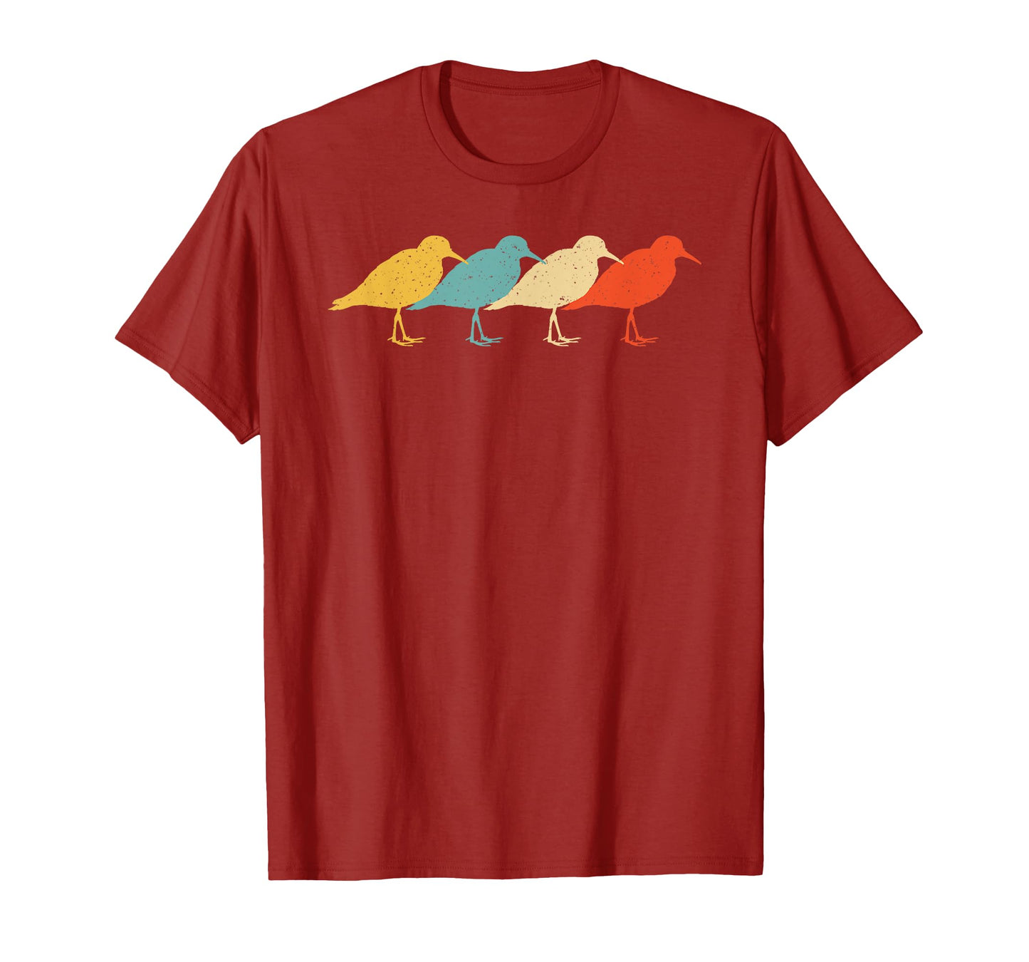 Dunlin Vintage Retro Sandpiper Bird Wader Lover 60s 70s Gift T-Shirt