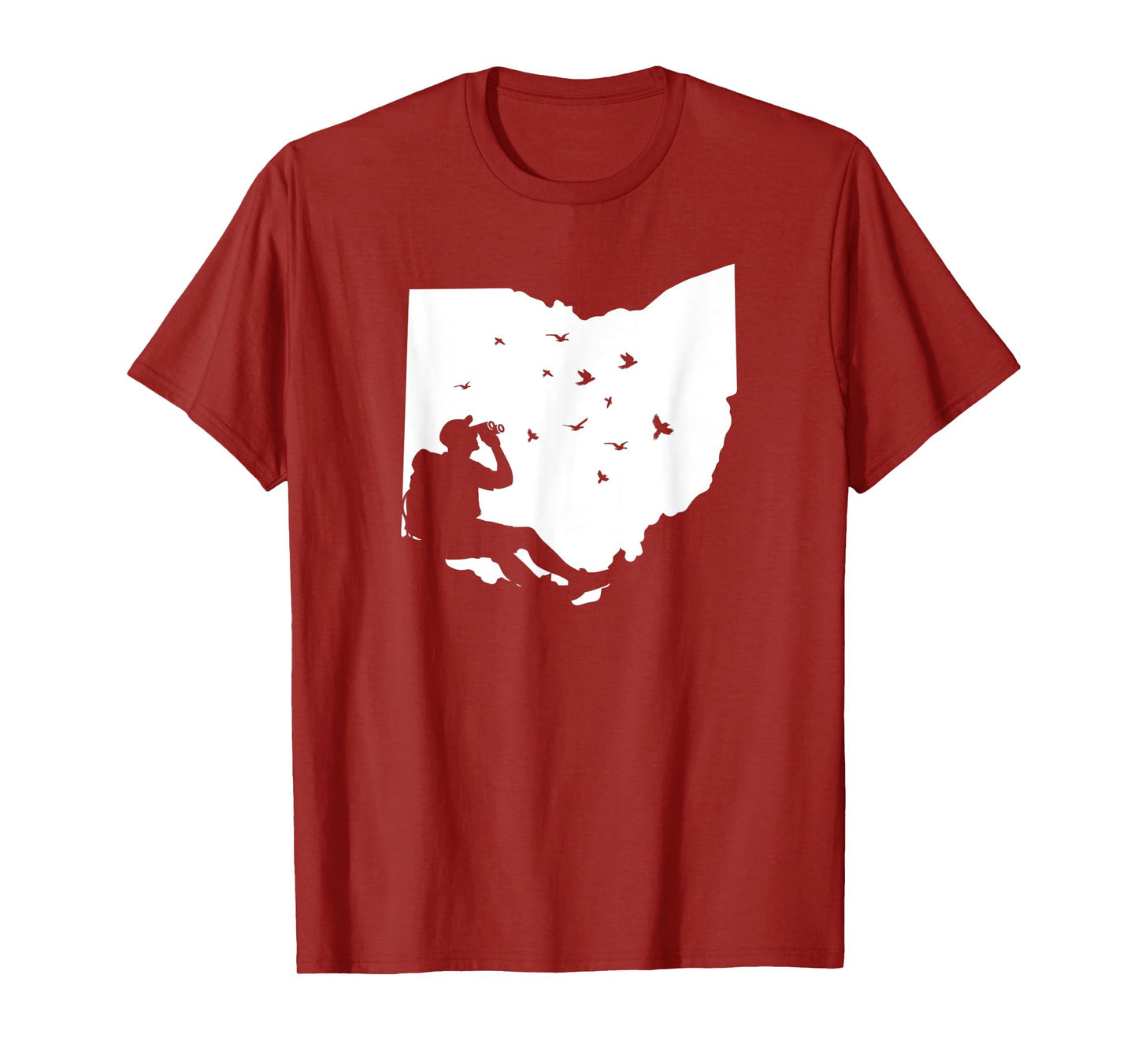 Map Ohio Bird Watching Design Birding Binoculars Birdwatcher T-Shirt