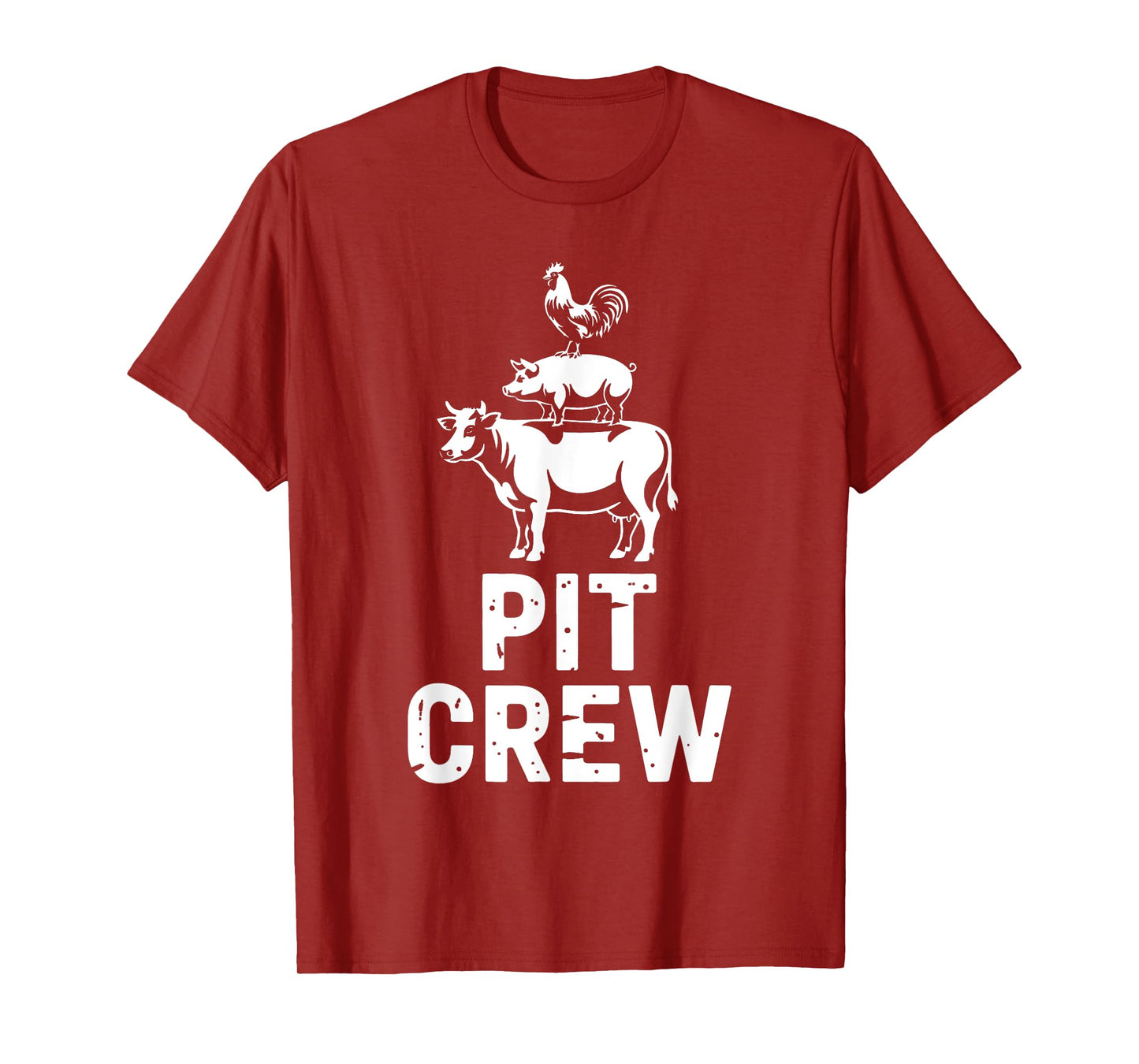 Pit Crew Funny BBQ Meat Stack Cow Pig Chicken Grilling T-Shirt