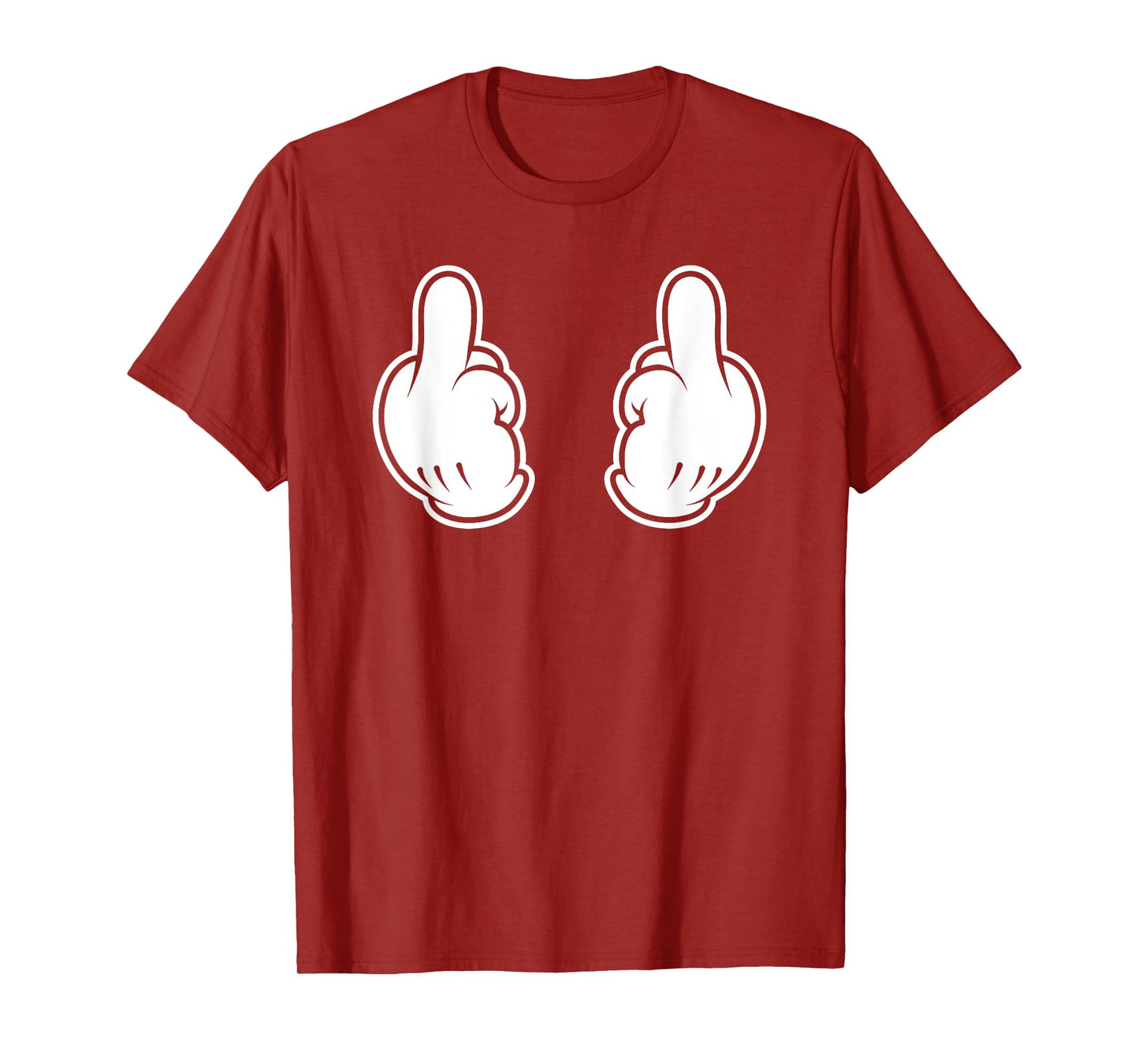 Cartoon Two Middle Fingers Flipping Off Double Bird Funny T-Shirt