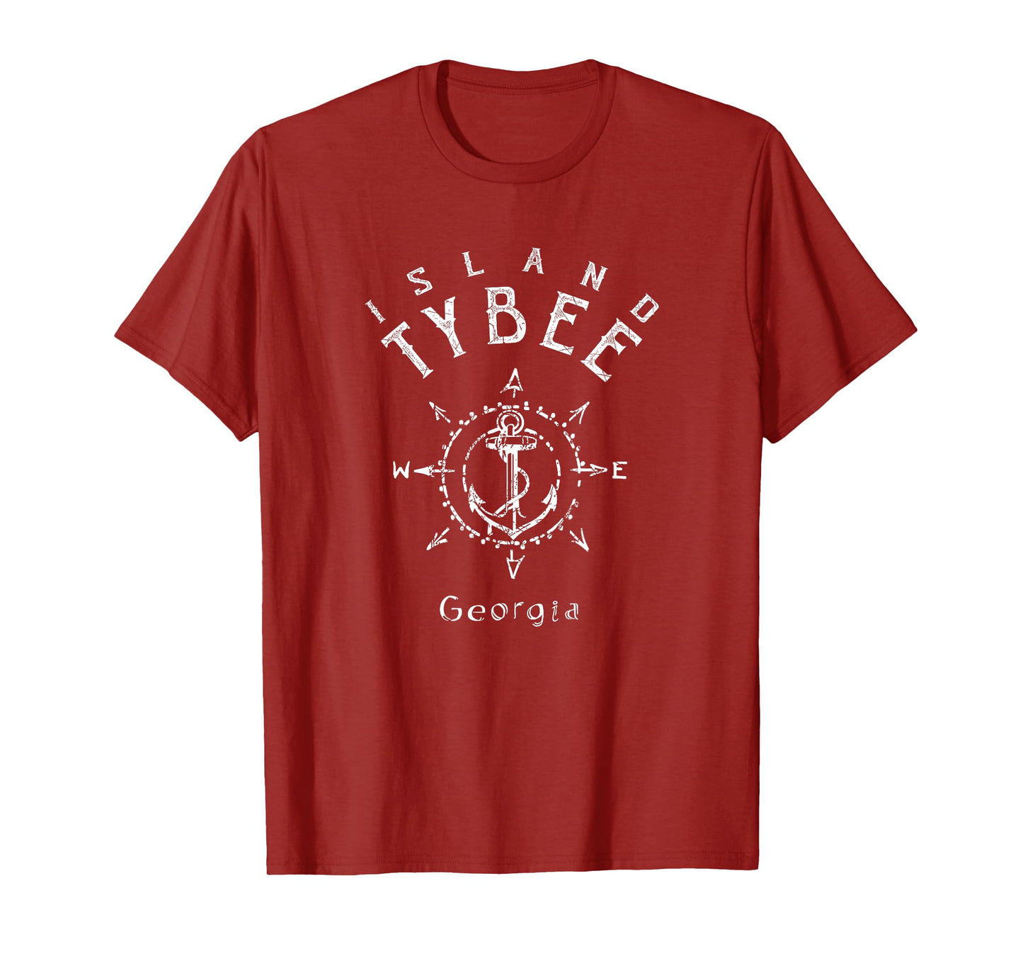 Tybee Island Souvenir, Georgia Nautical Compass Rose T-Shirt