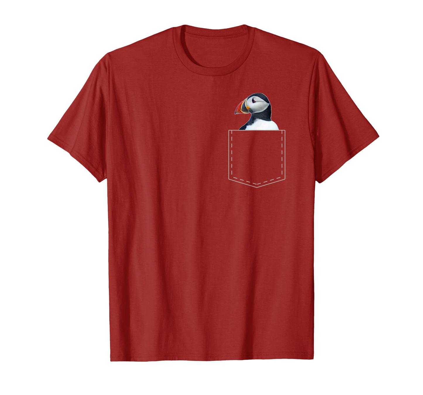 Federn der Vgel Funny Puffin T-Shirt for Unisex-Adults Black Cartoon Short Sleeve Classic Fit Pull On T-Shirt
