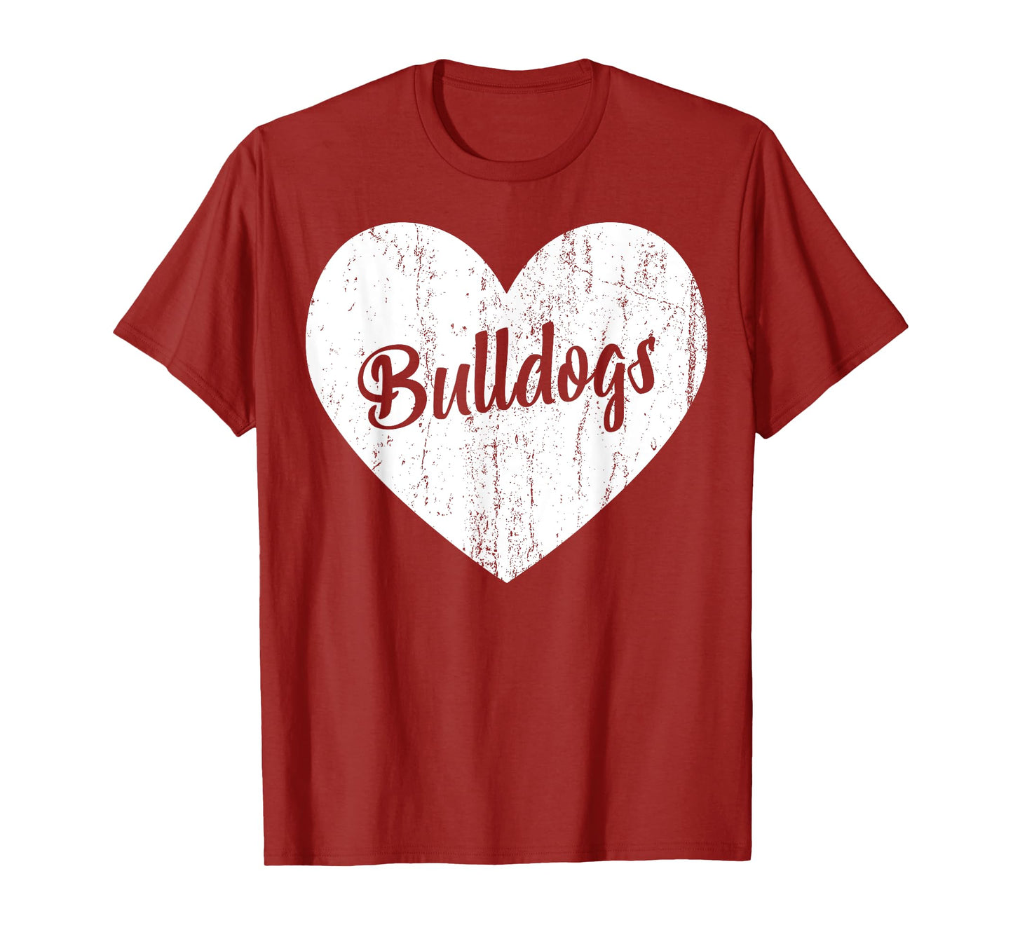 Bulldogs School Sports Fan Team Spirit Mascot Heart Gift T-Shirt