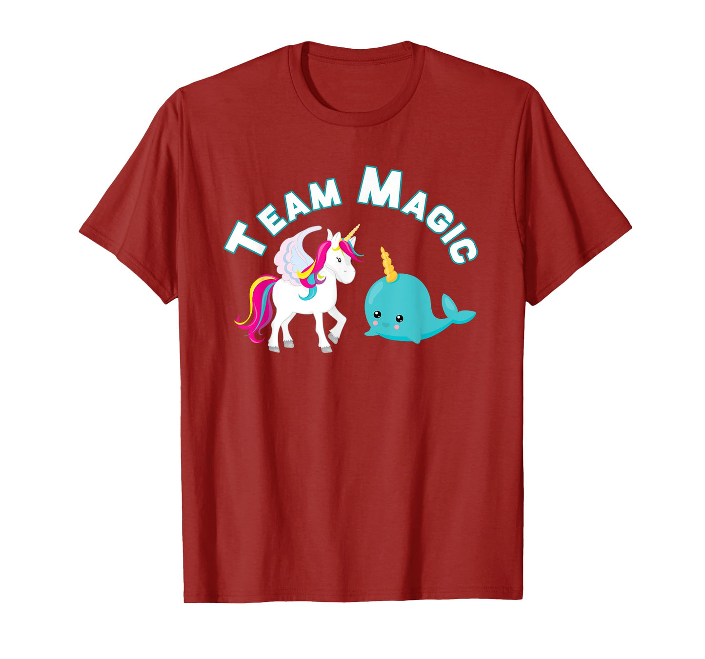 Cute Unicorn Shirt Rainbow Team Magic Narwal Whale T-Shirt