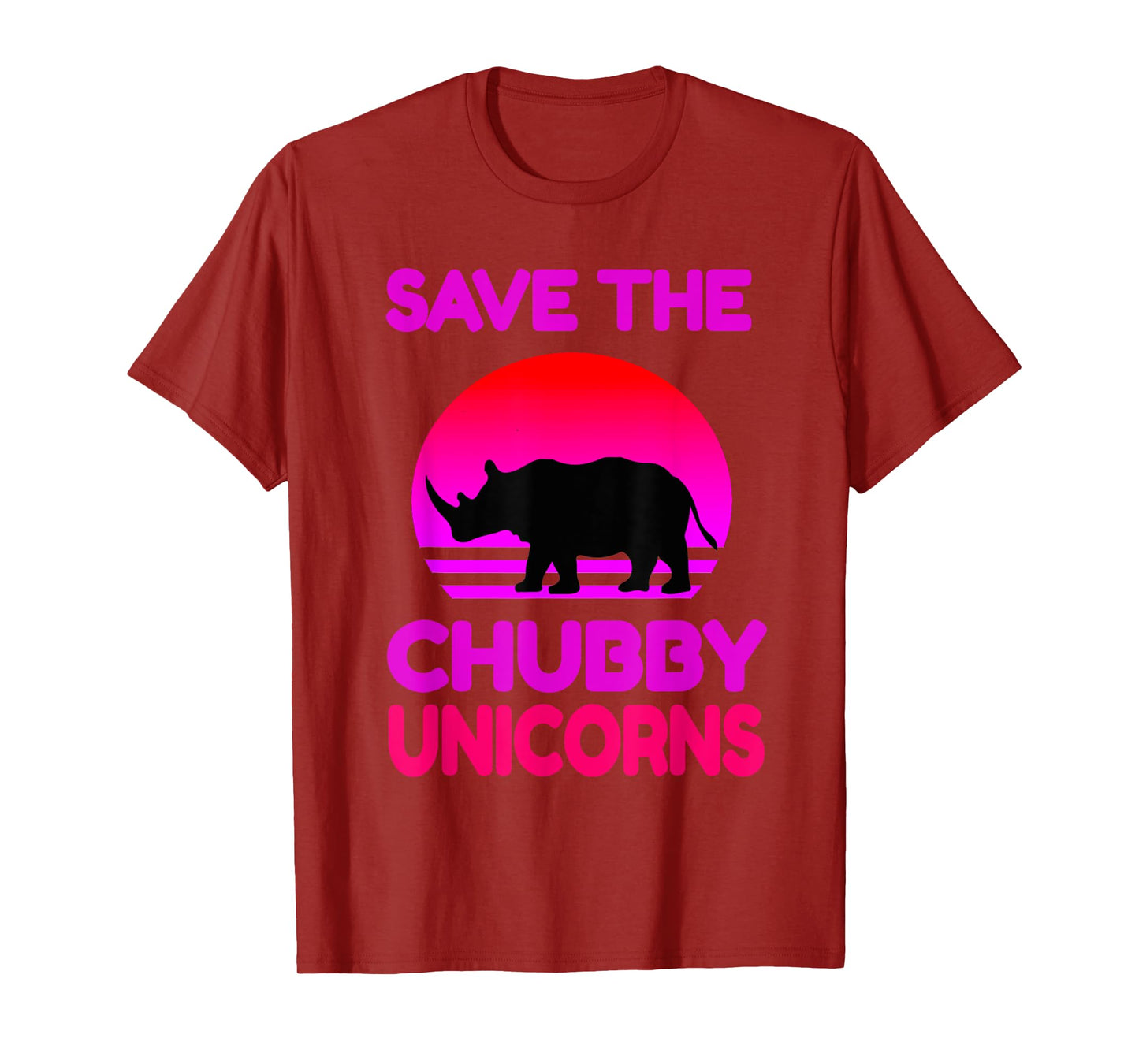 Save The Chubby Unicorns Retro Style Rhino T-Shirt