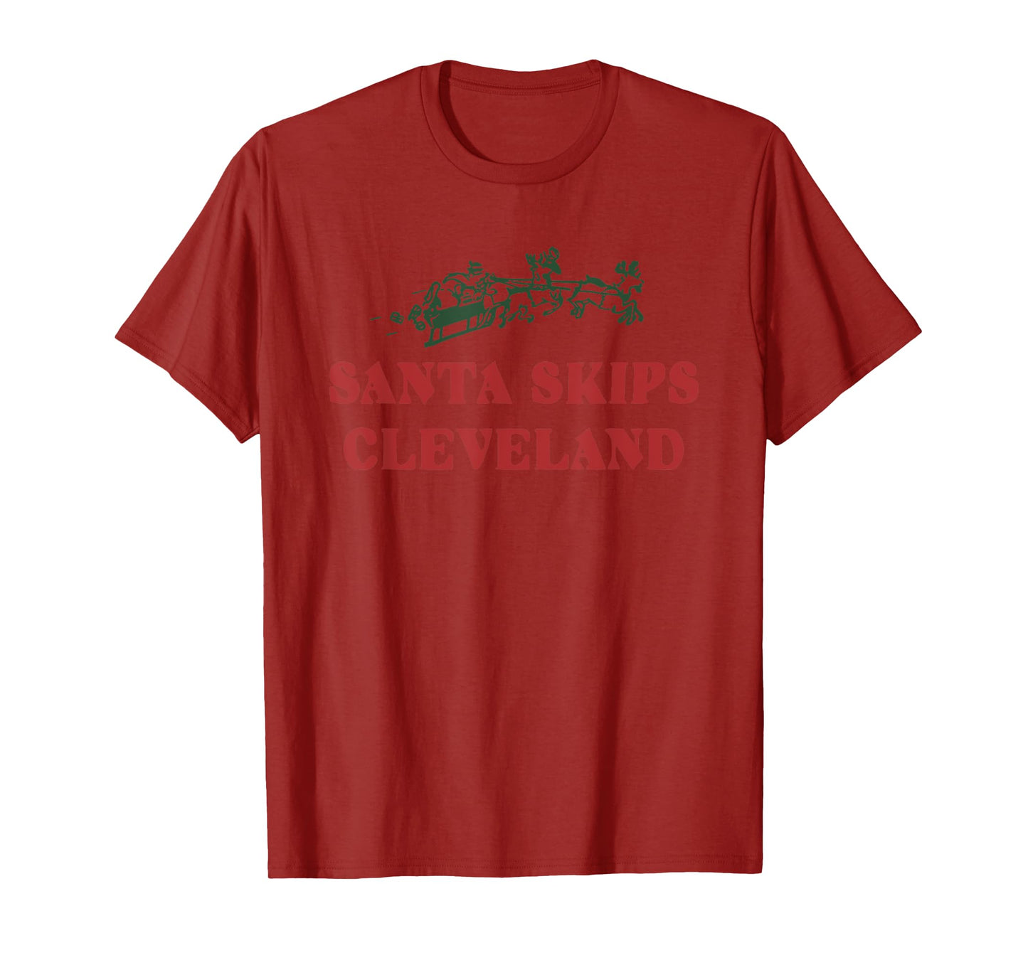 Santa Skips Cleveland Santa Reindeer Xmas Christmas 2024 T-Shirt