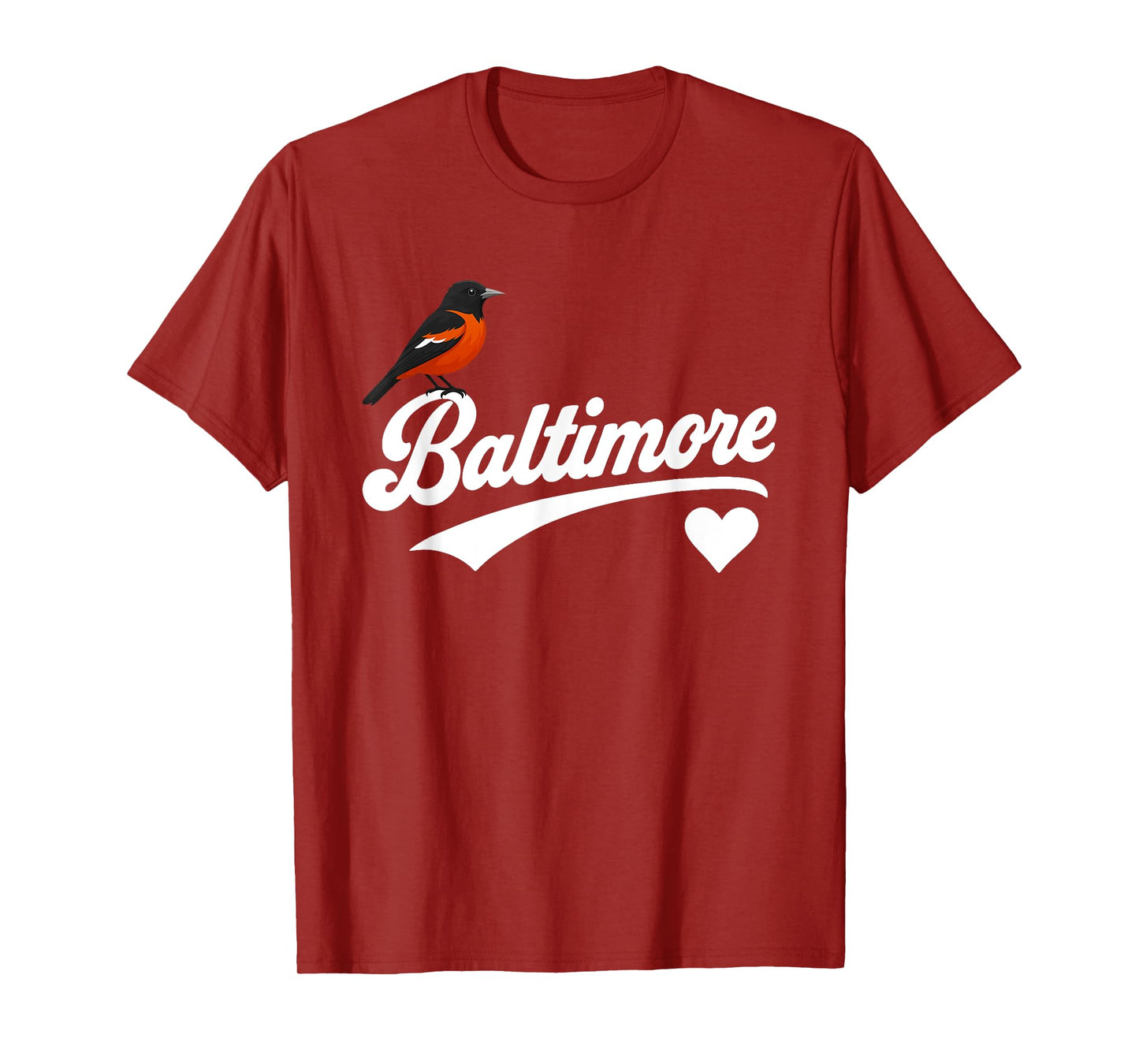 Bird on Baltimore Heart Birds Lover Gift for Men Women Kids T-Shirt