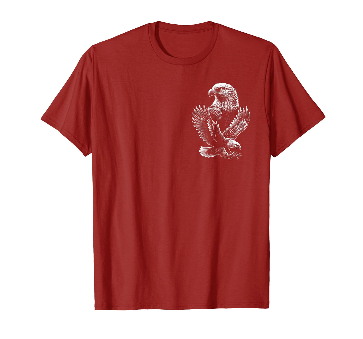 Cool Eagle in Flight and Proud Pose Portrait on Chest T-Shirt