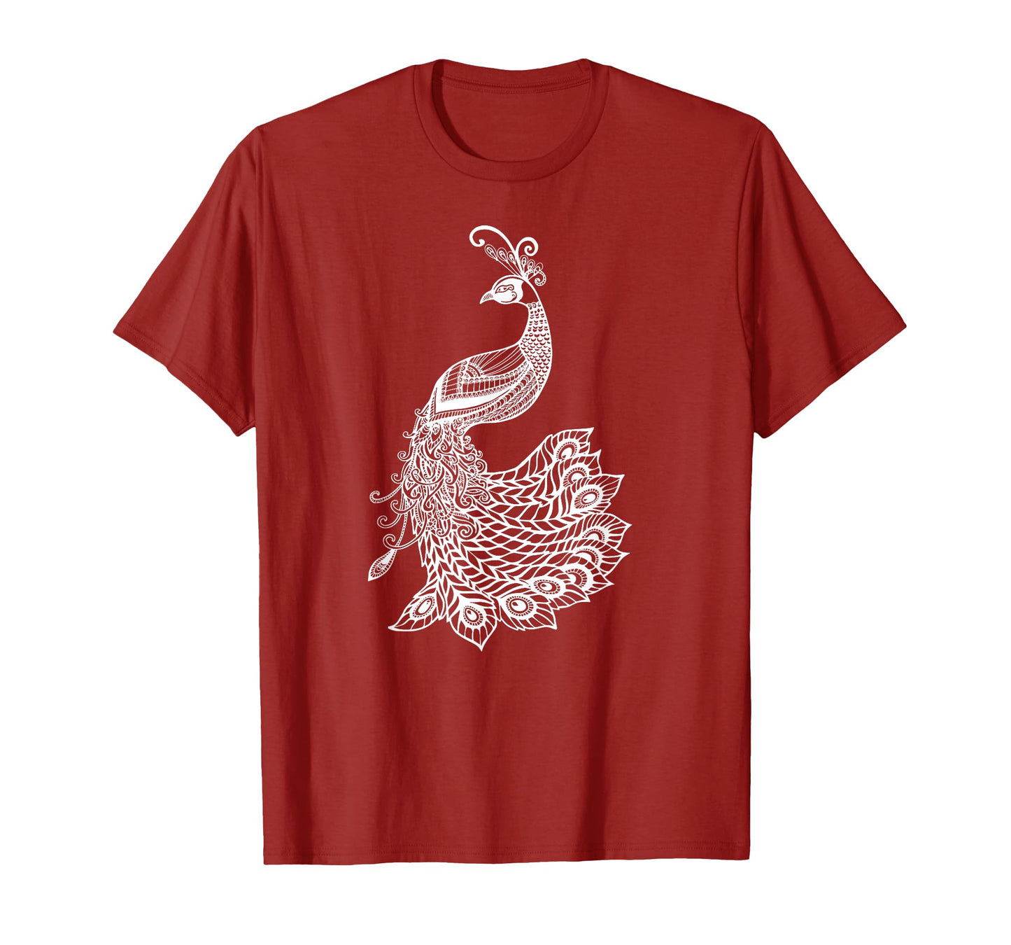Womens & Girls Beautiful Mandala Art Bird Peacock Lover T-Shirt