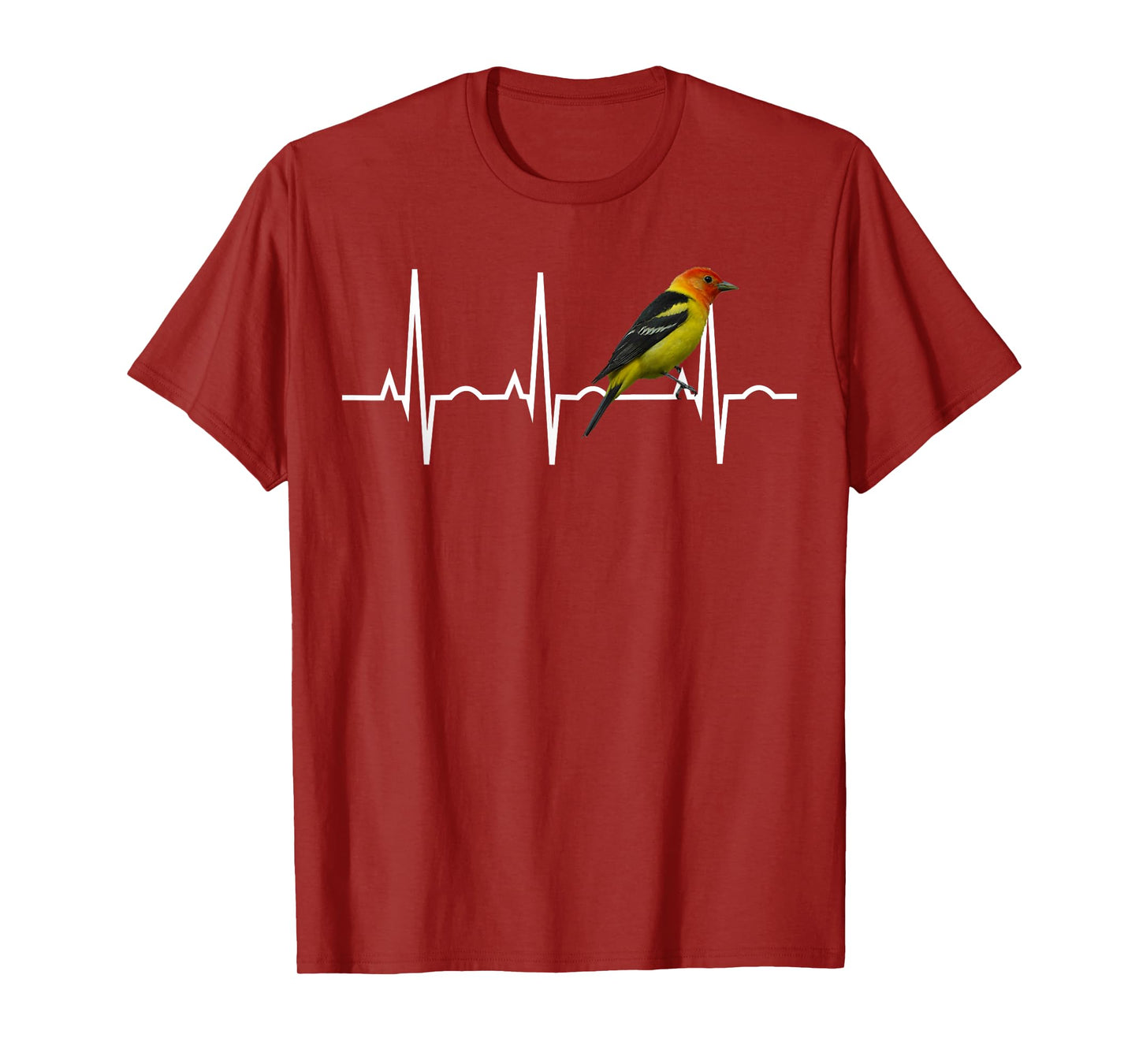 Western Tanager Shirt Songbird Heartbeat Birder Gift T-Shirt T-Shirt