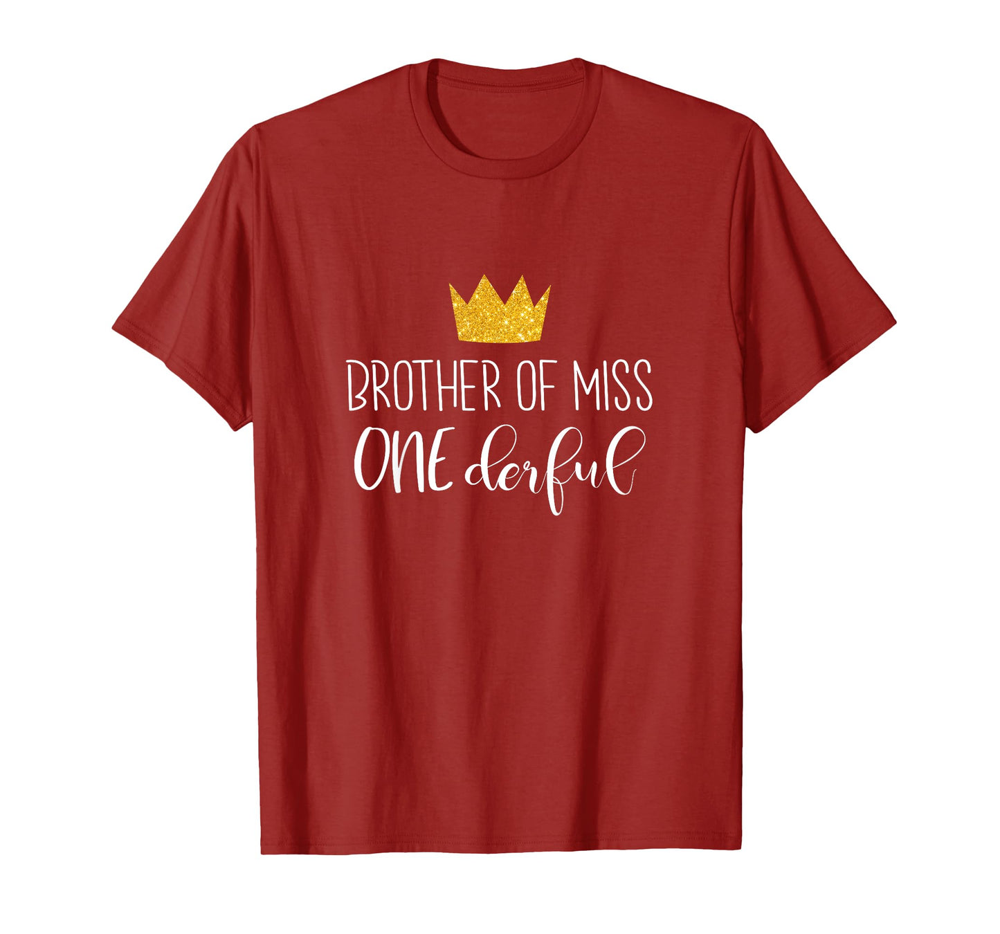 Kids Funny Brother Of Miss Onederful Shirt 1st Birthday Of Girl T-Shirt