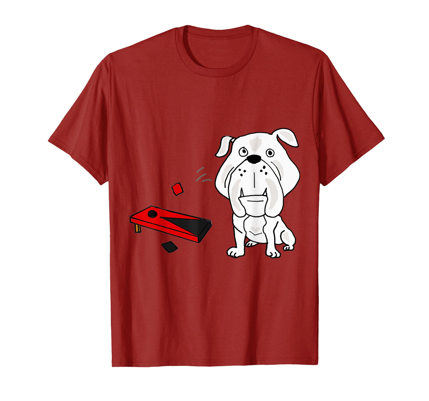 Smileteeshob Funny Bulldog Playing Cornhole Toss Tailgating T-Shirt