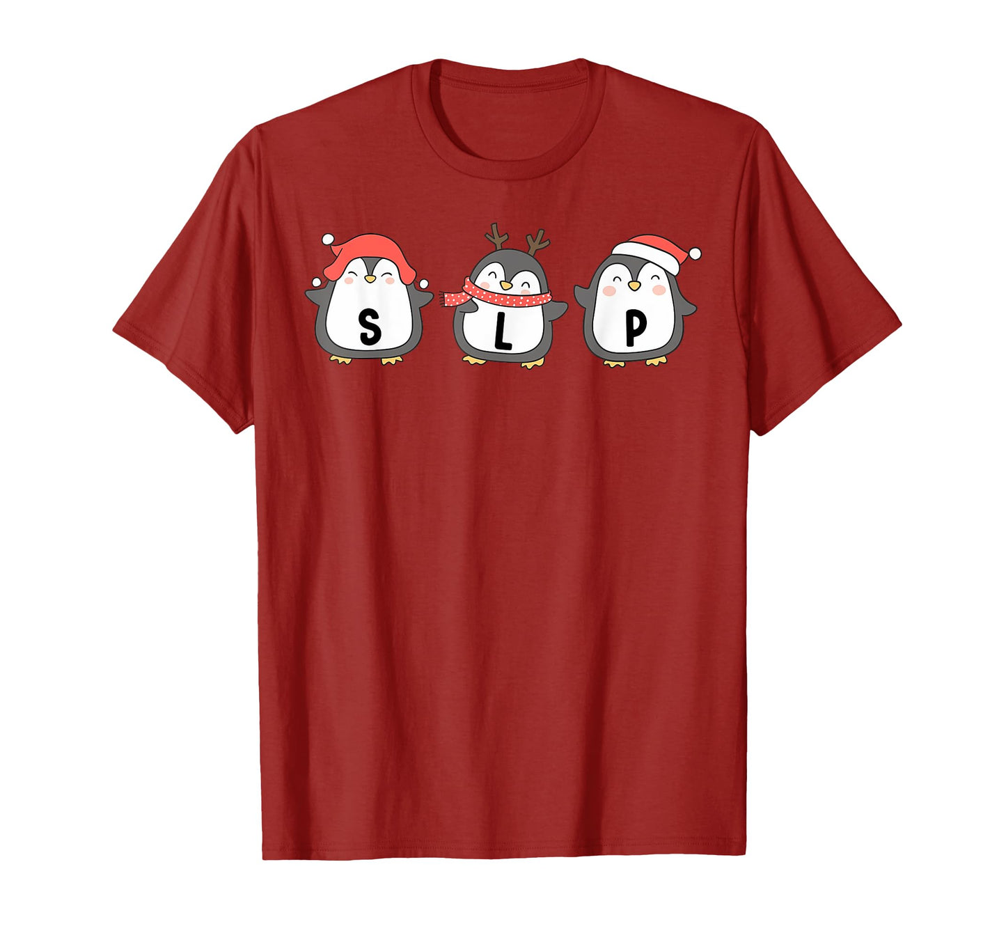 Cute Penguins SLP Christmas Speech Language Pathologist T-Shirt