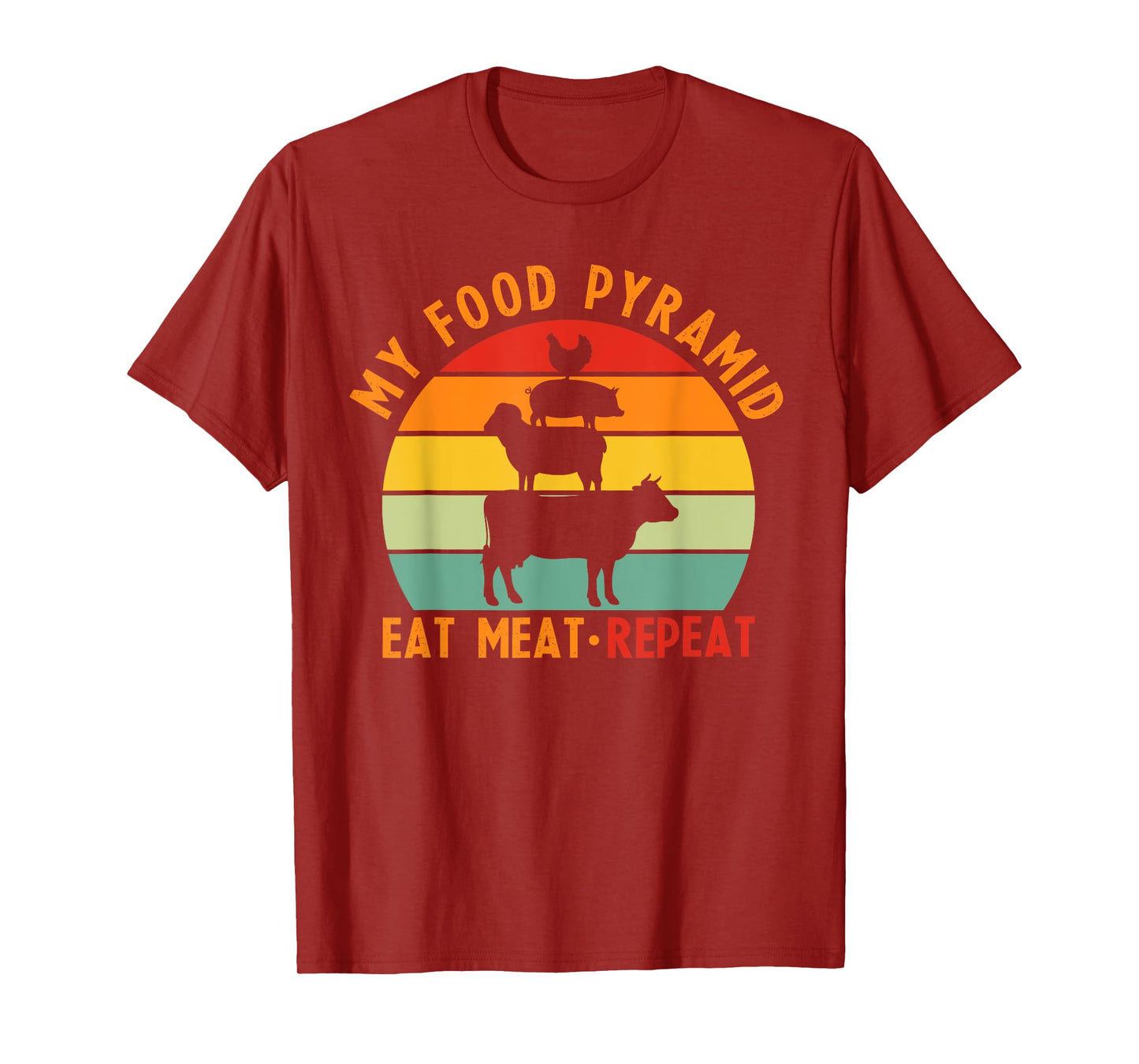 My Pyramid Food Eat Meat Repeat Funny Meat Lovers T-Shirt
