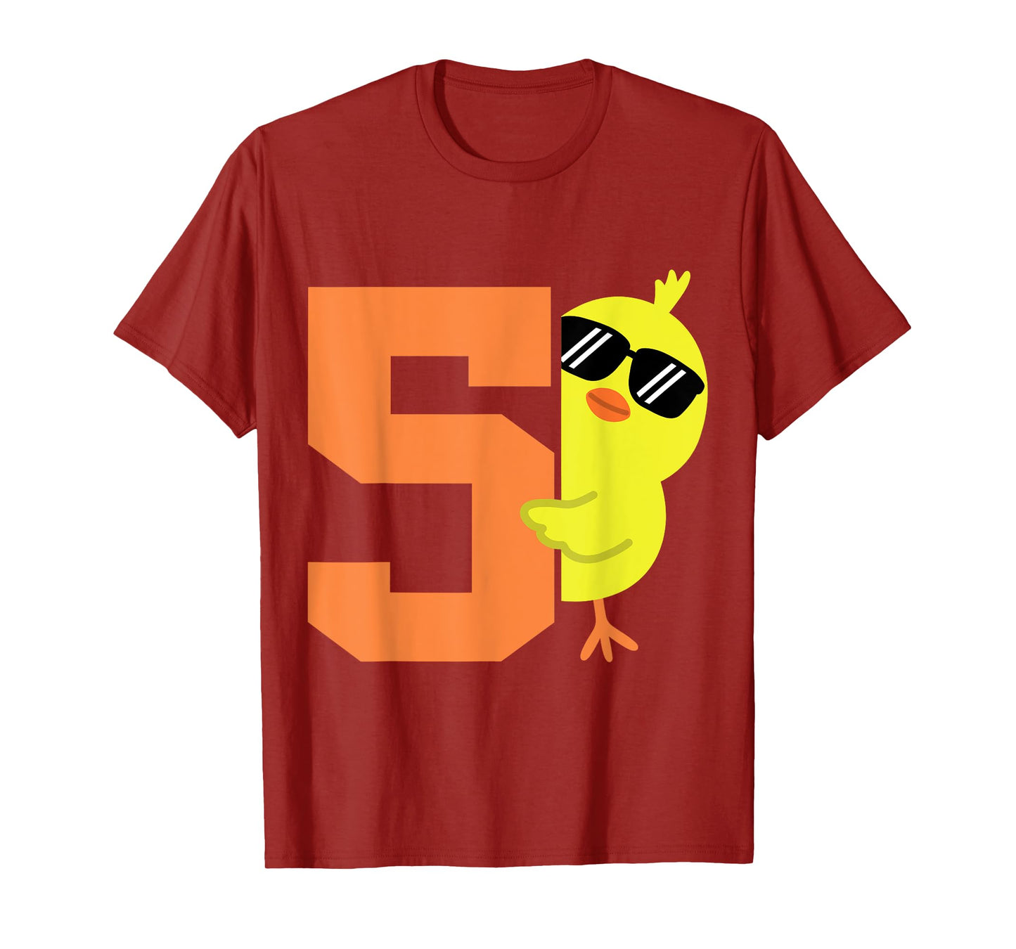 Kids 5th Birthday Chicken Themed Cute 5 Year Old Boys Chick T-Shirt