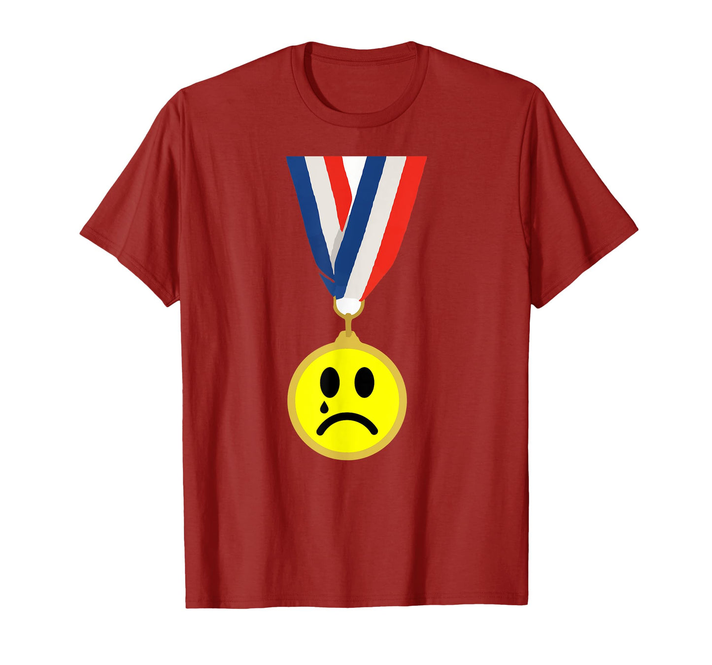 Crying Sad Face Medal Last Place Loser Trophy T-Shirt