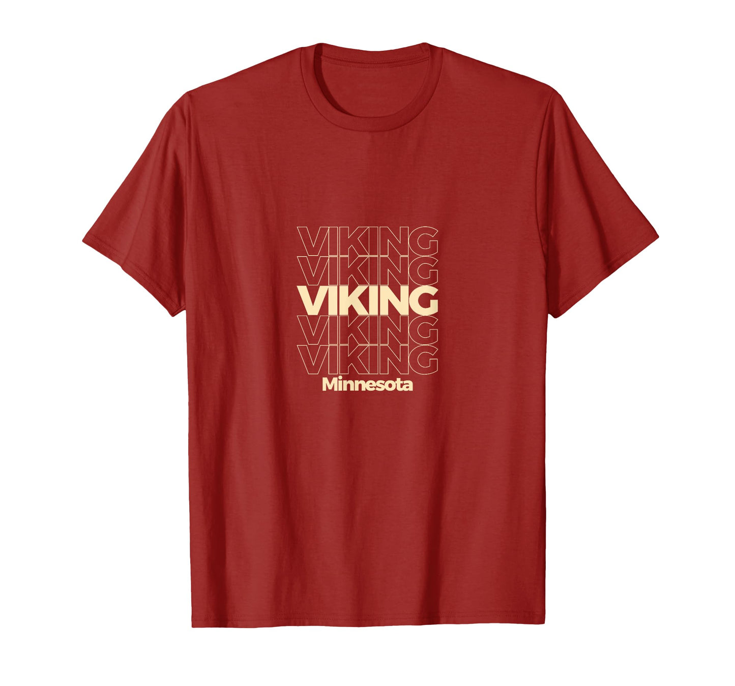 Vintage Viking, Minnesota Repeating Text T-Shirt