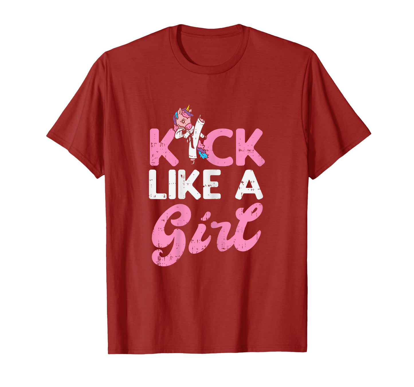 Kick Like Girl Unicorn Karate Taekwondo Martial Arts Gift T-Shirt