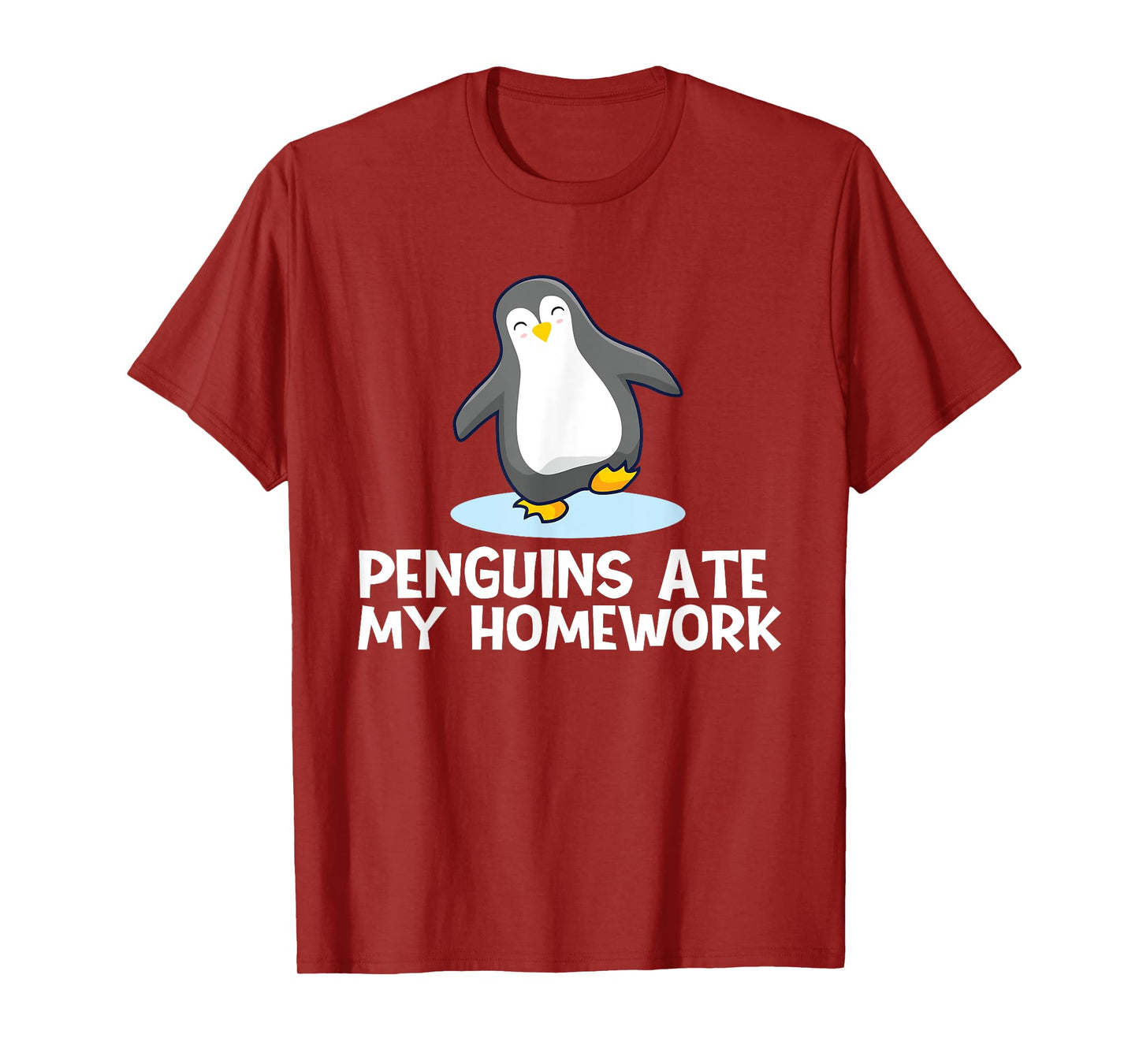 Penguin Lover Shirts - Penguins Ate My Homework Unisex-Adults Black T-Shirt