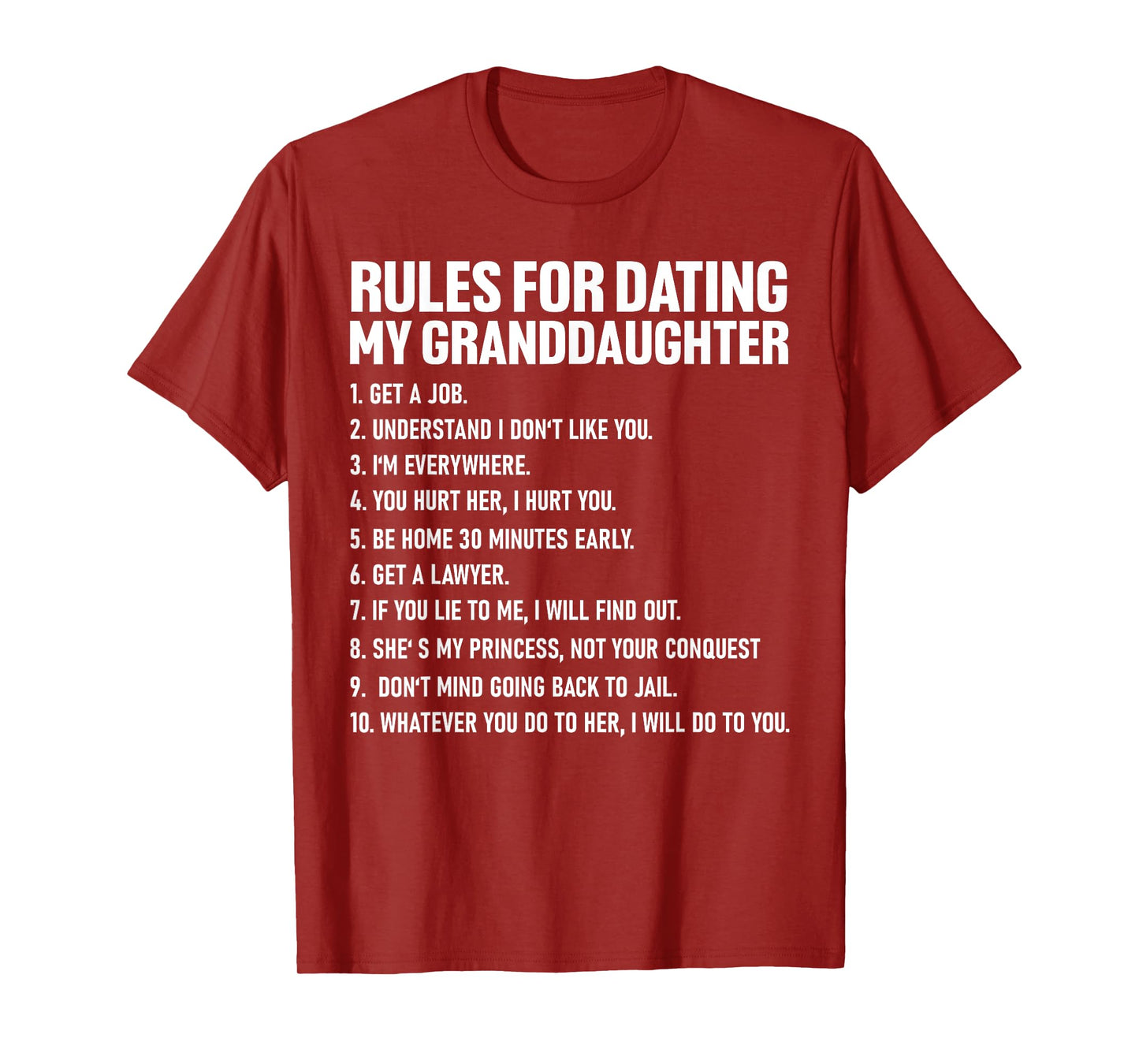 Rules For Dating My Granddaughter Funny Daughter Fathers Day T-Shirt
