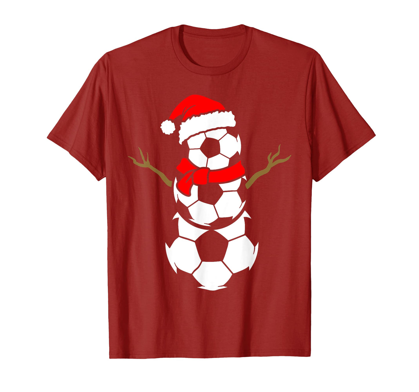 Christmas Soccer Santa Claus Snowman Ball Player Pajama T-Shirt