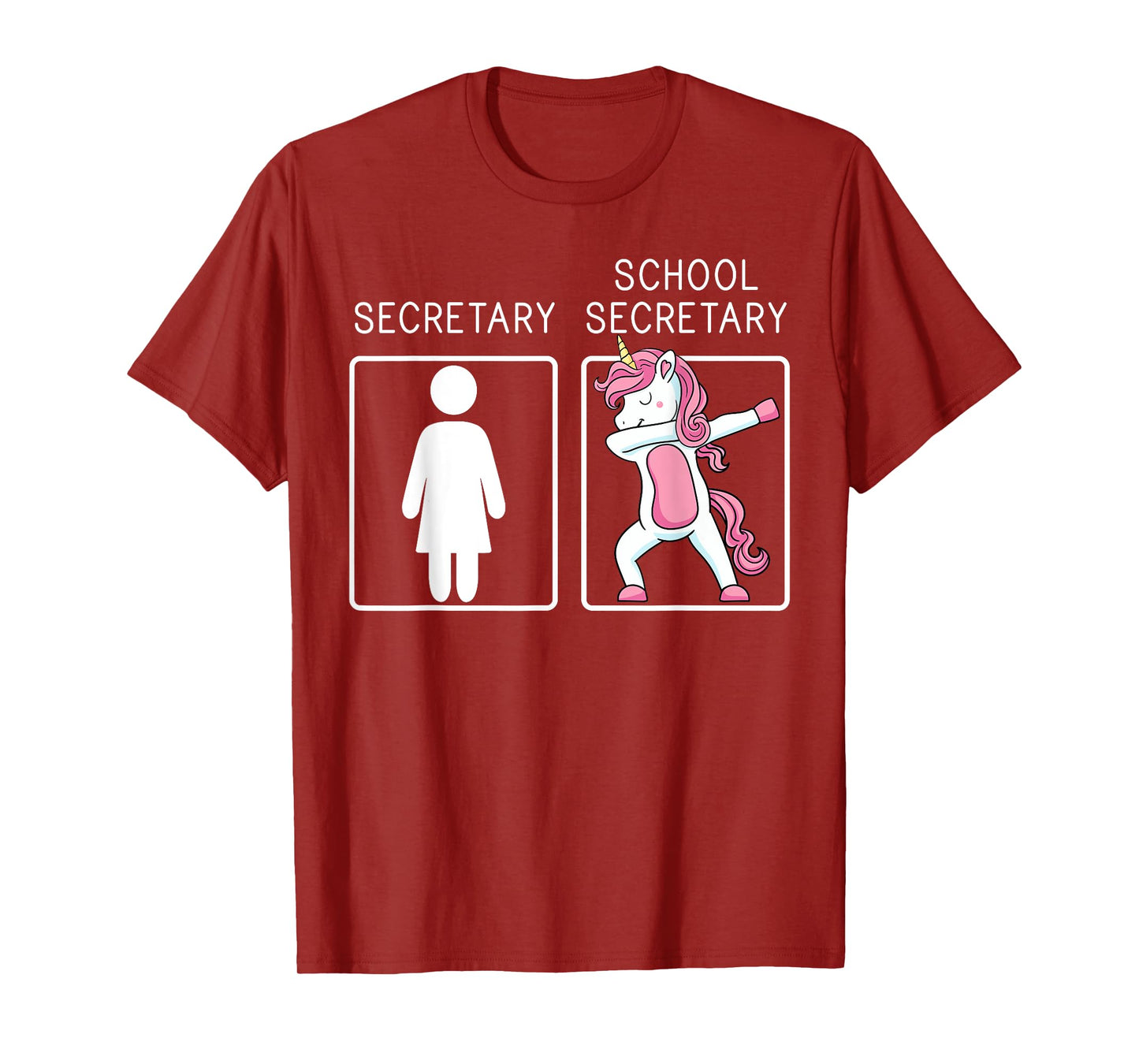 School Secretary Unicorn Dabbing Administrative Assistants T-Shirt