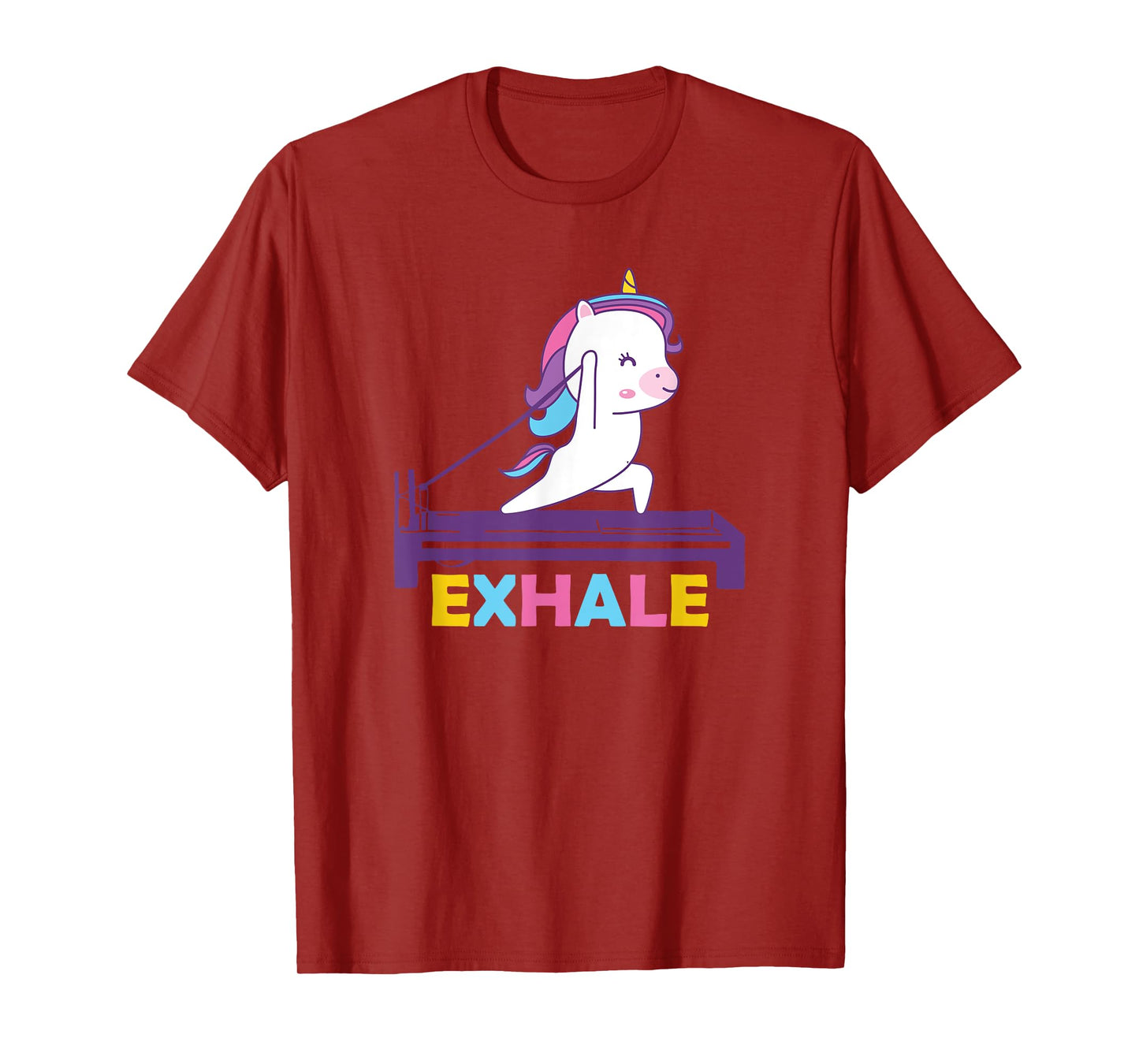 Pilates Training Workout - Sport Club Exhale Unicorn T-Shirt