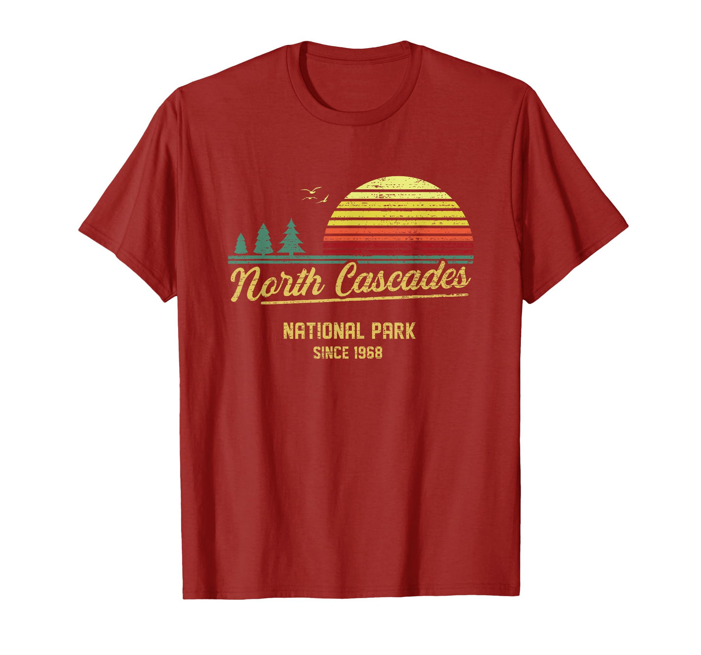 North Cascades 1968 EST National Park Vintage Retro Outdoor T-Shirt