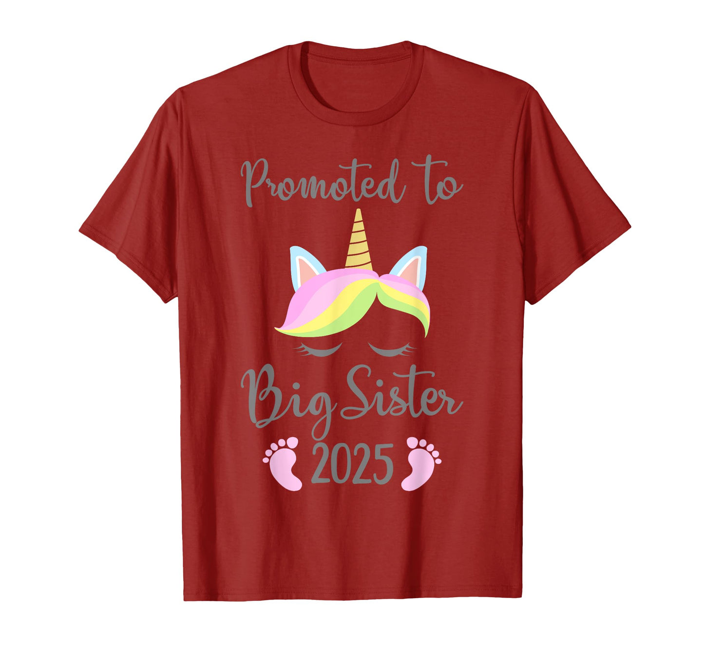 Promoted to big sister 2025 with unicorn for new baby shower T-Shirt