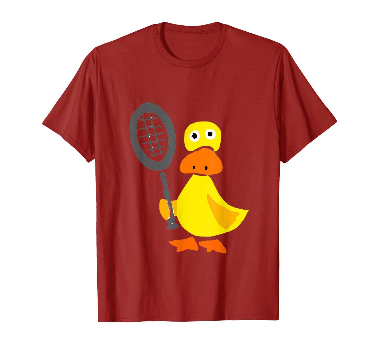 Smileteessportsa Funny Duck Playing Tennis Cartoon T-Shirt