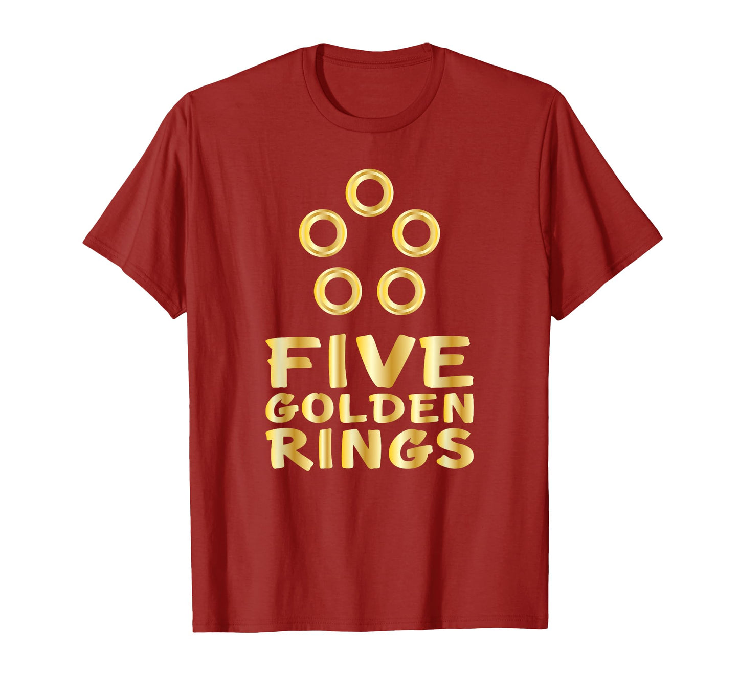 Five Golden Rings T-Shirt Song 12 Days Christmas Tee T-Shirt