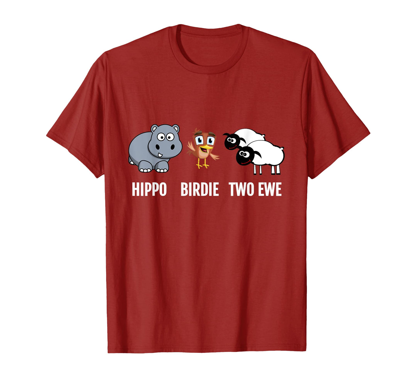Funny Birthday Shirt Hippo Birdie Two Ewe pun T-shirt T-Shirt