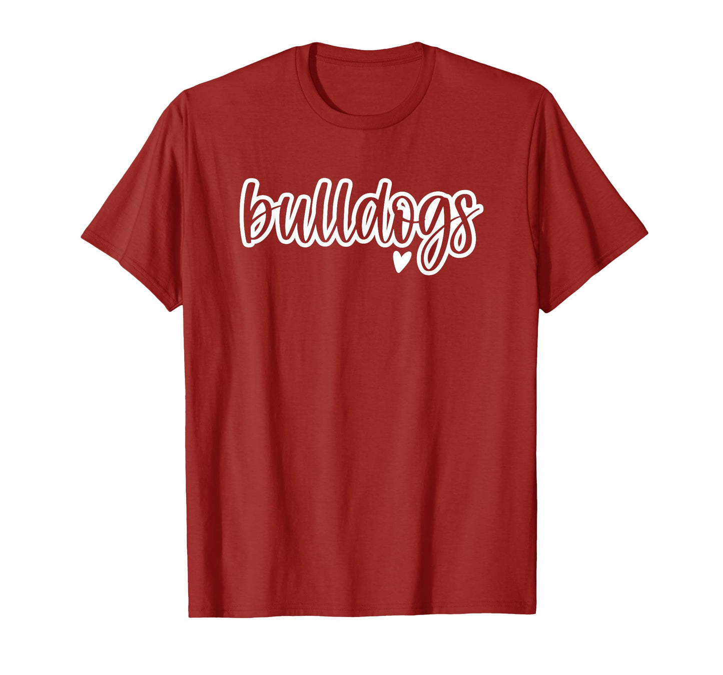 Cute Bulldogs Script Game Mascot Day - Matching Team Color T-Shirt