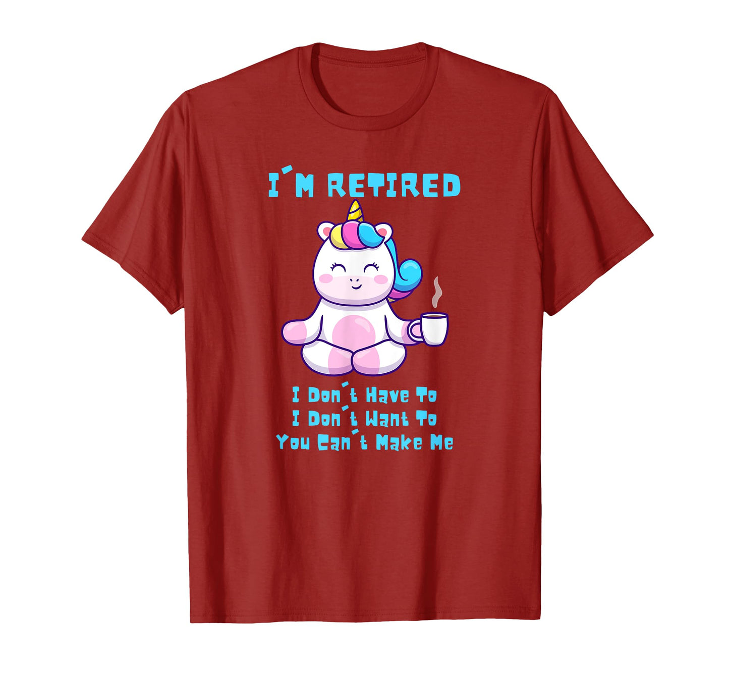 I'm Retired Funny Yoga Unicorn Coffee Retirement Gift T-Shirt