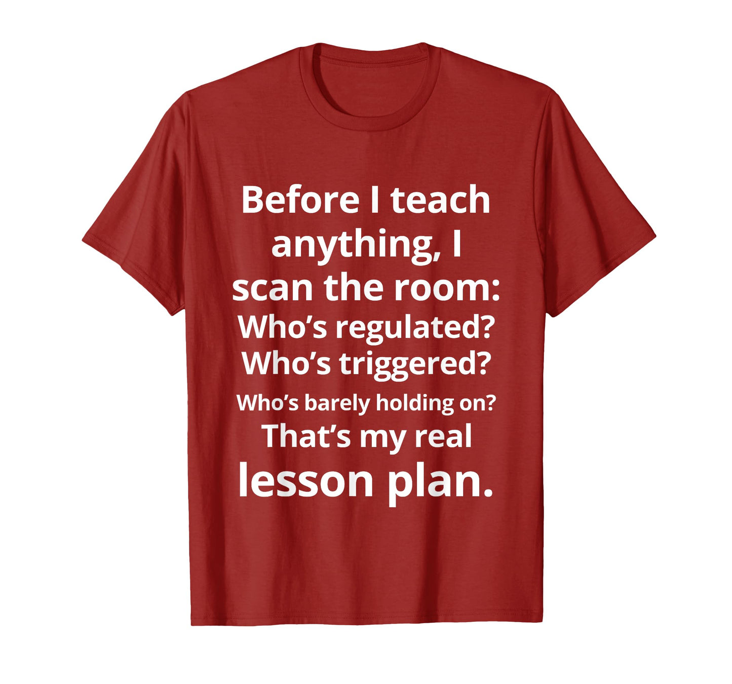 Before I Teach Anything I Scan The Room Who's Regulated T-Shirt