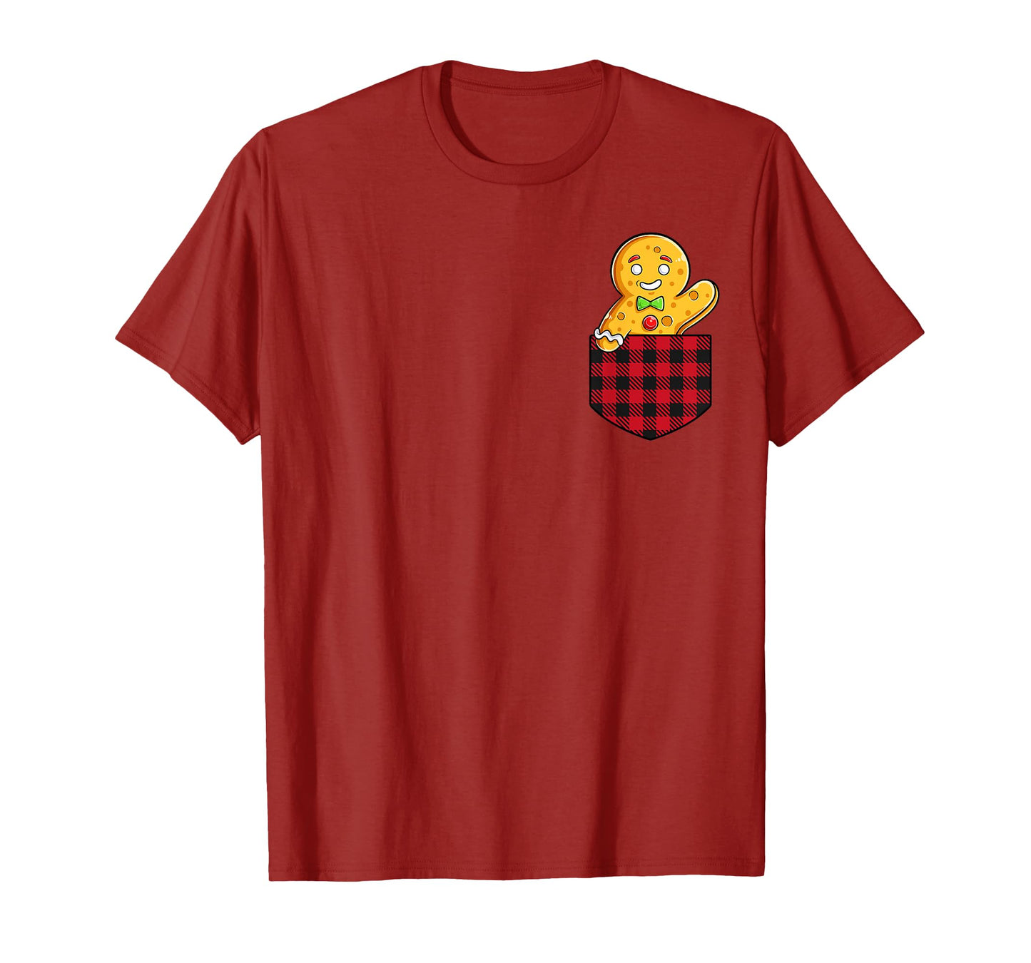 Gingerbread Man In Pocket Funny Christmas Cookie Boys Girls T-Shirt