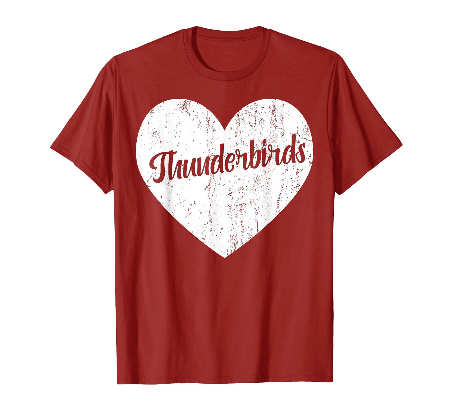 Thunderbirds School Sports Fan Team Spirit Mascot Heart Gift T-Shirt