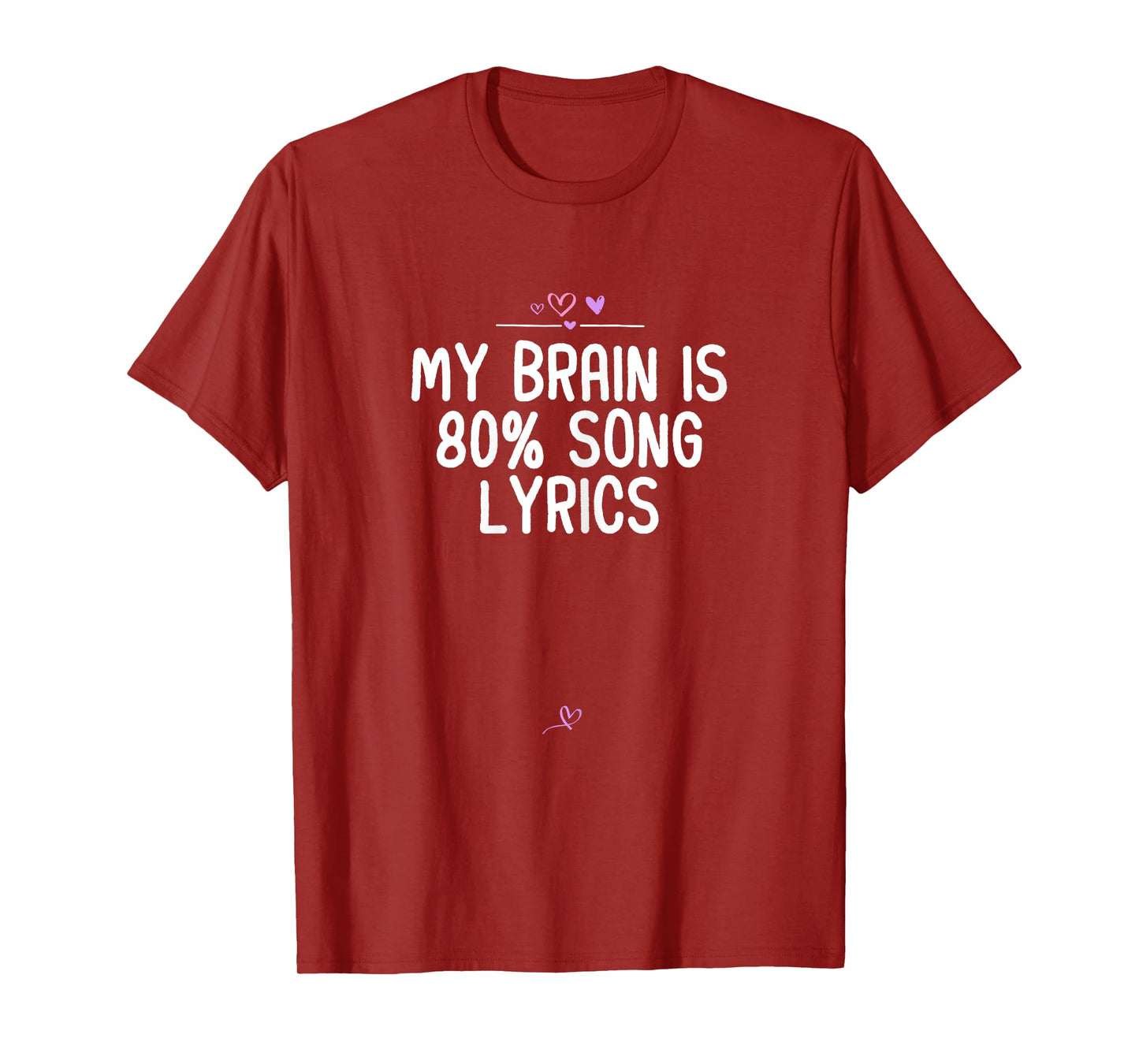 My brain is 80% song lyrics, Music Saying Holiday Party Teen T-Shirt