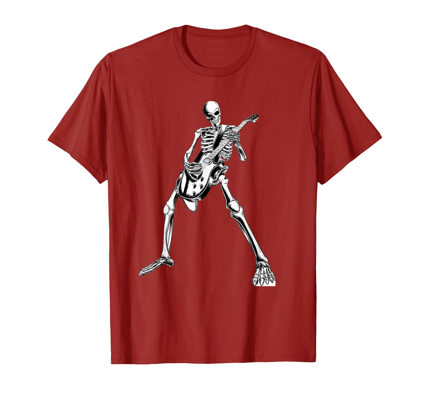 Spooky Skeleton Guitar Player Guitarist Halloween Costume T-Shirt